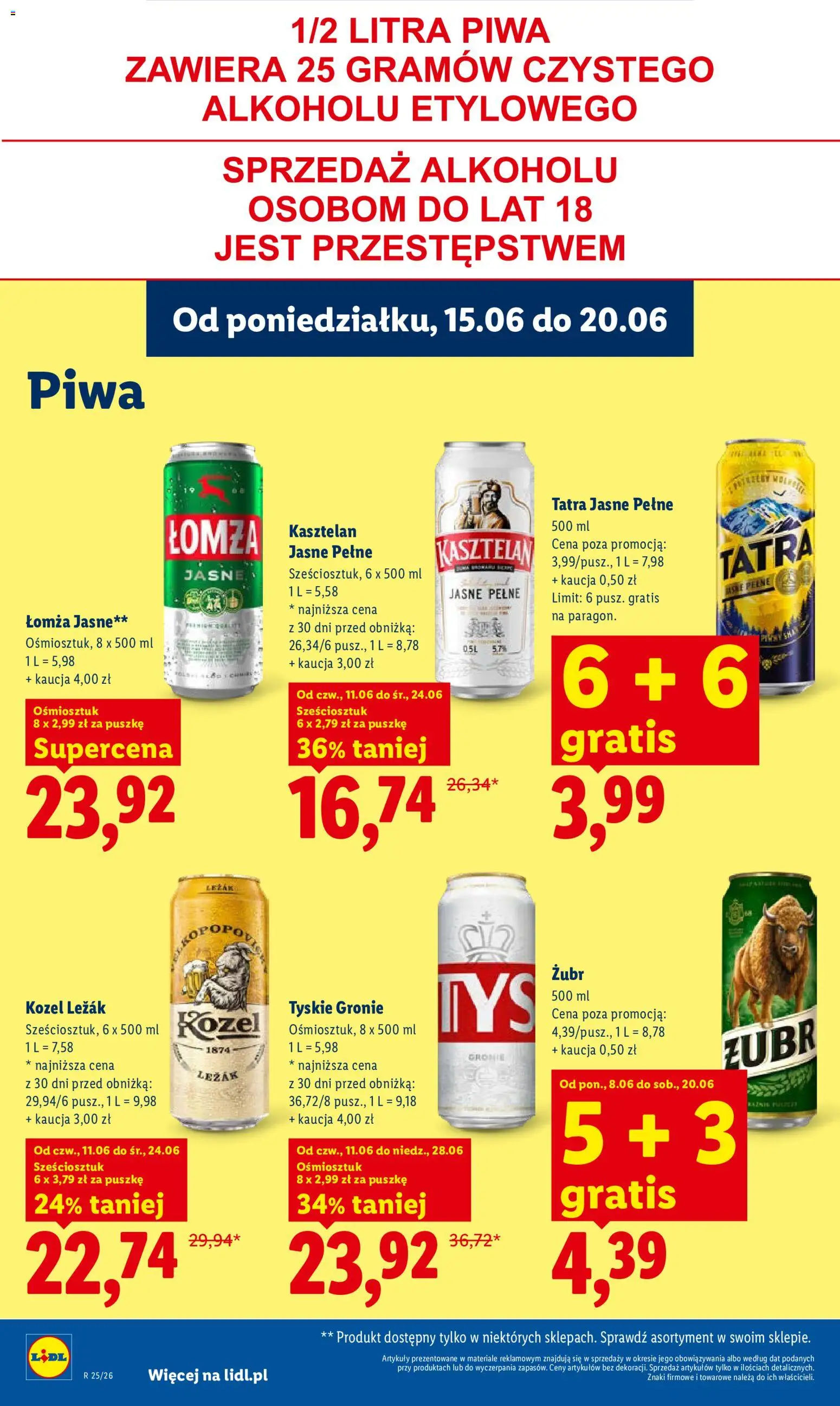 Lidl Polsko leták od 15.06.2026 | Strana: 78 | Produkty: Zubr, Kozel