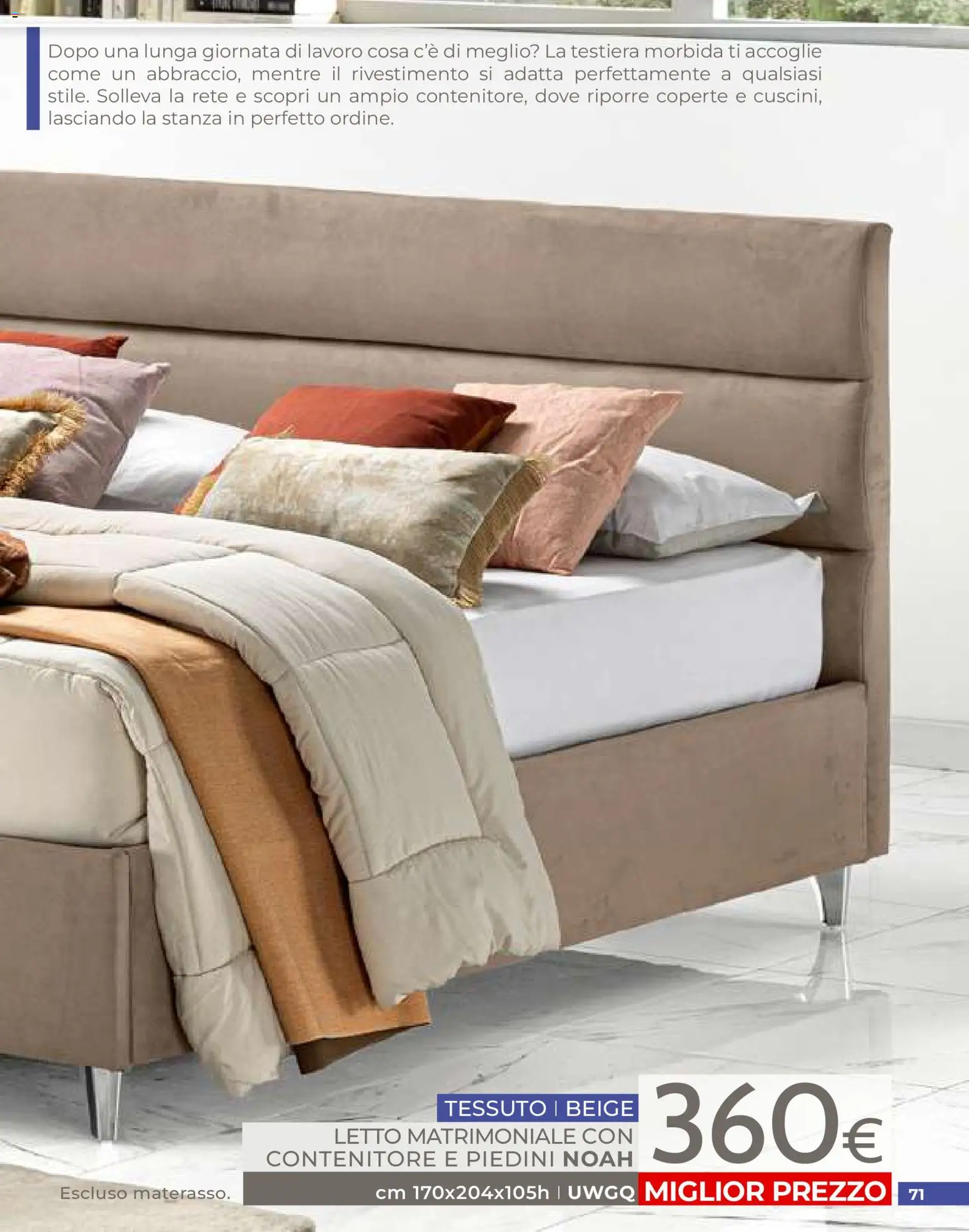 Volantino Mondo Convenienza del 01/07/2026 | Pagina: 71 | Prodotti: Letto matrimoniale, Contenitore, Letto