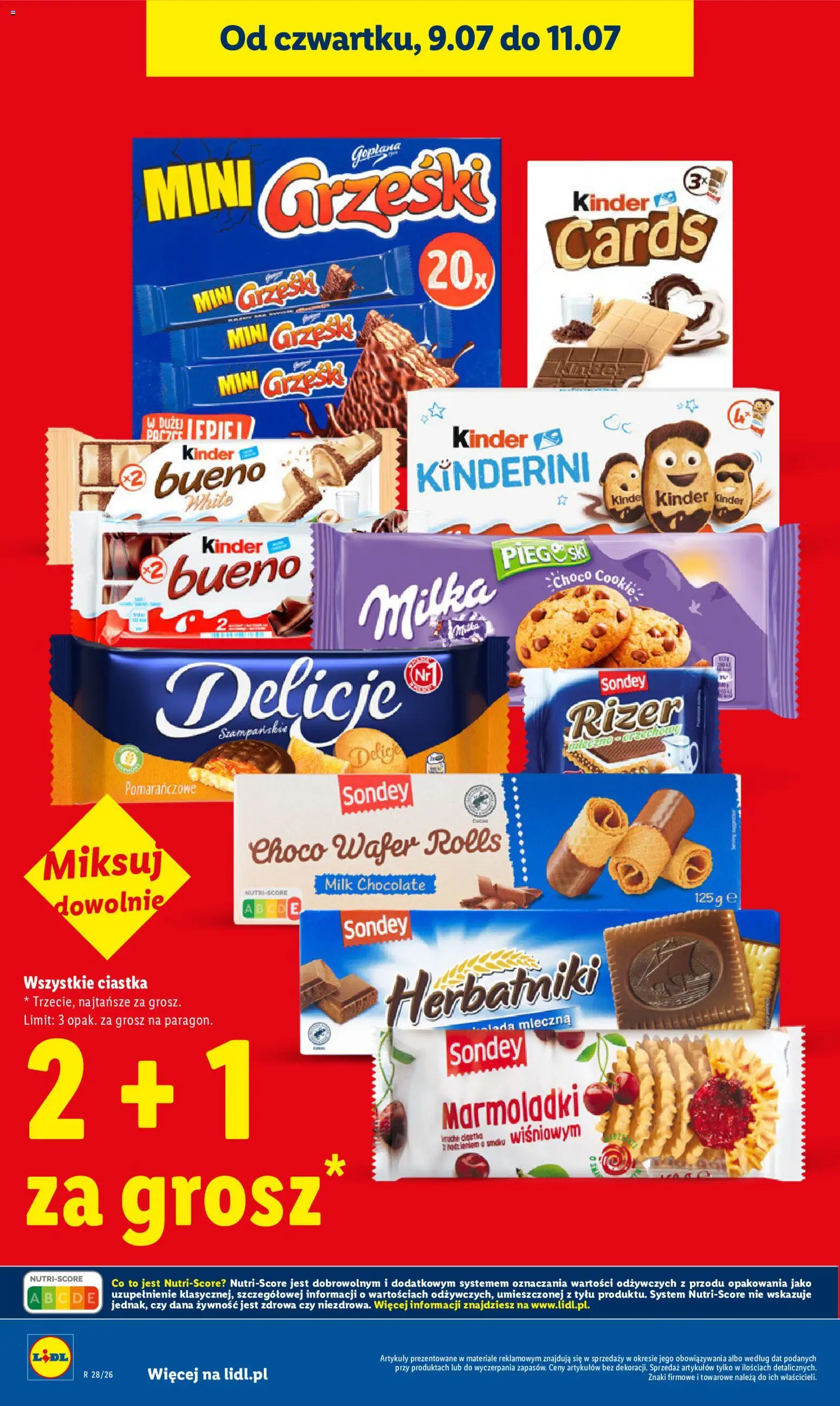 Lidl gazetka od 09.07.2026 | Strona: 16 | Produkty: Milka, Kinder Bueno, Ciastka, Kinder cards