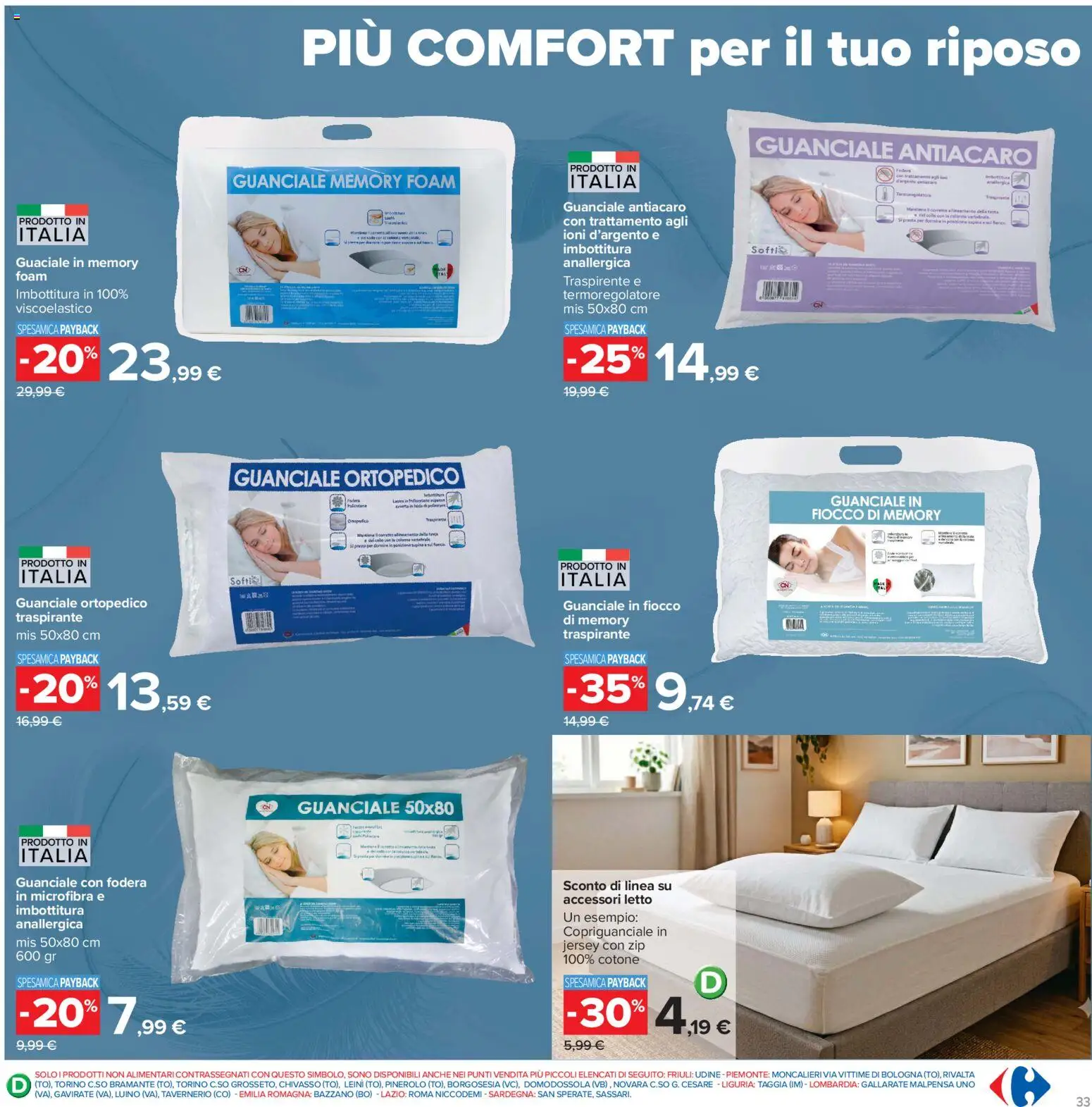 Volantino Carrefour del 20/08/2026 | Pagina: 33 | Prodotti: Letto, Guanciale