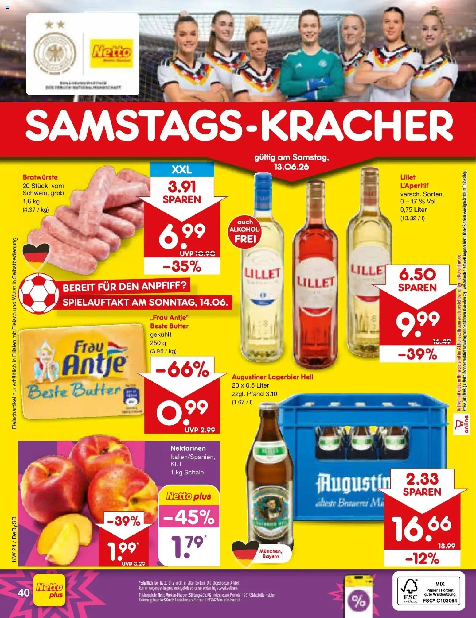 Netto Marken-Discount Prospekt Thierhaupten – gültig ab 08.06.2026 | Seite: 58 | Produkte: Butter, Lillet, Wurst, Fleisch