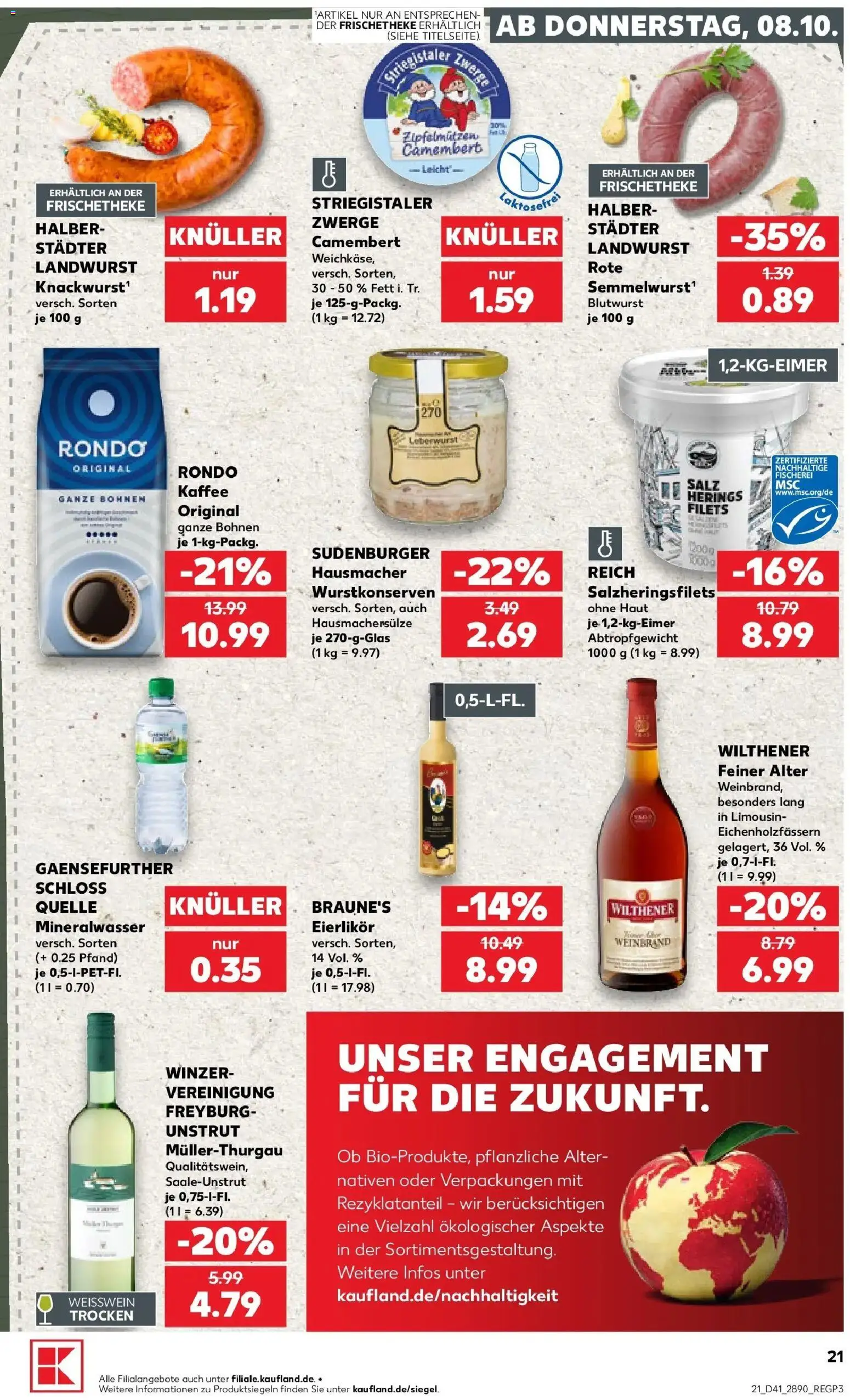Prospekt Kaufland ab 05.10.2026 » Angebote Online zum Blättern | Seite: 39 | Produkte: Kaffee, Weißwein, Camembert, Salz