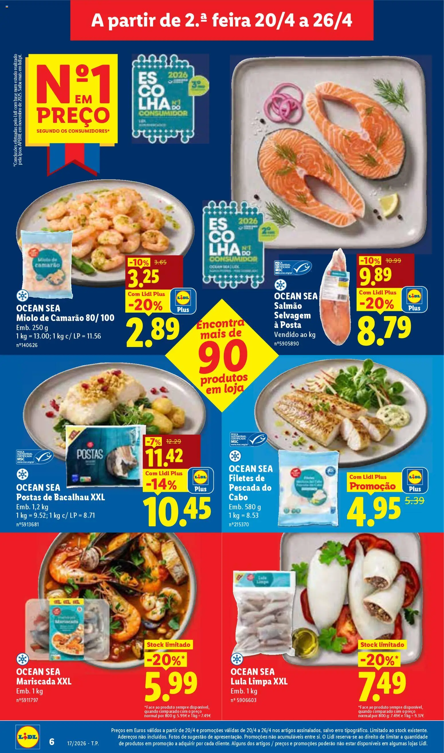 Lidl folheto │ válido de 20.04.2026 | Página: 6 | Produtos: Cabo, Bacalhau, Pescada, Camarão