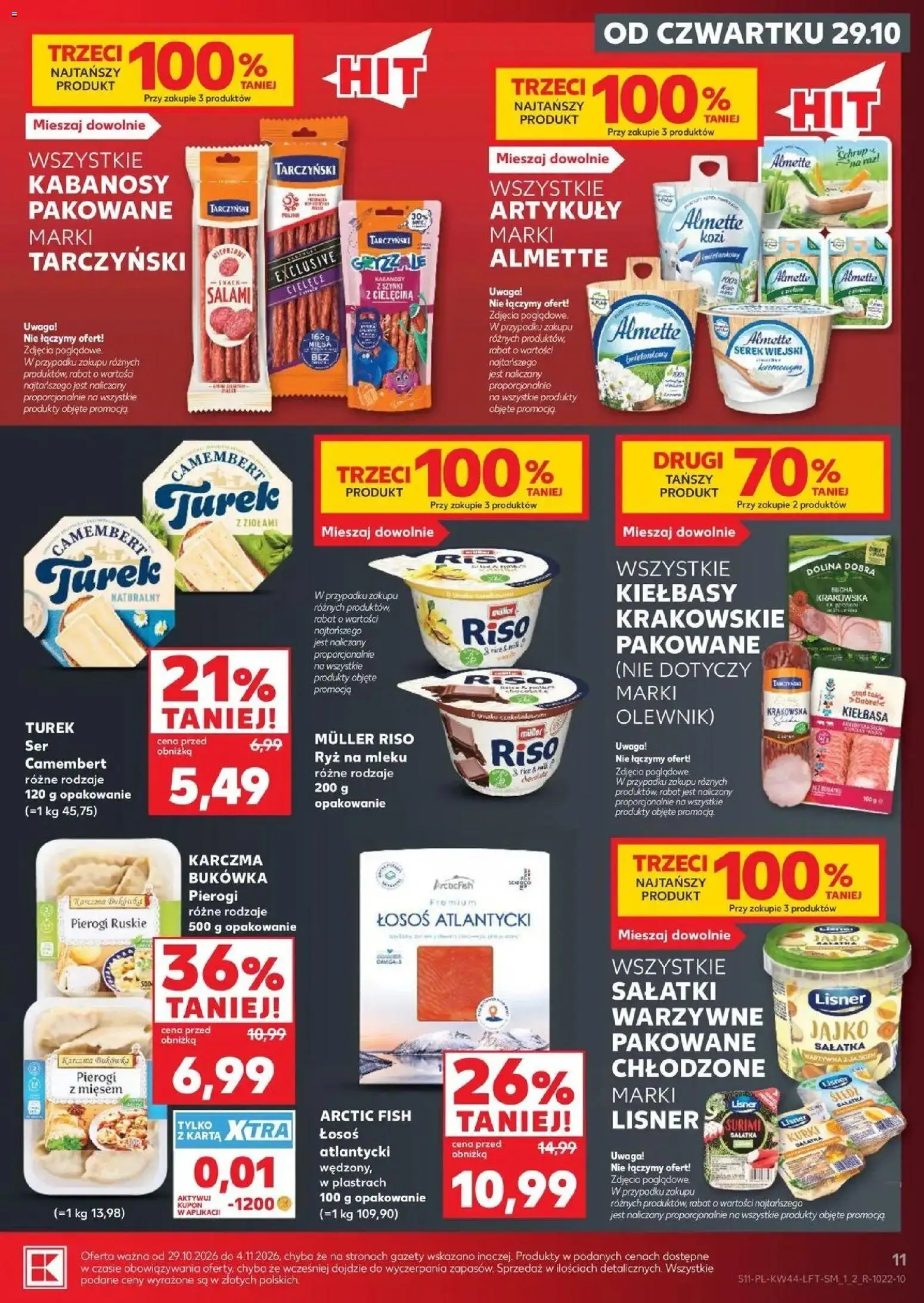 Kaufland aktualna gazetka od 29.10.2026 - od jutra PDF | Strona: 11 | Produkty: Kabanosy, Gazety, Pierogi ruskie, Ser