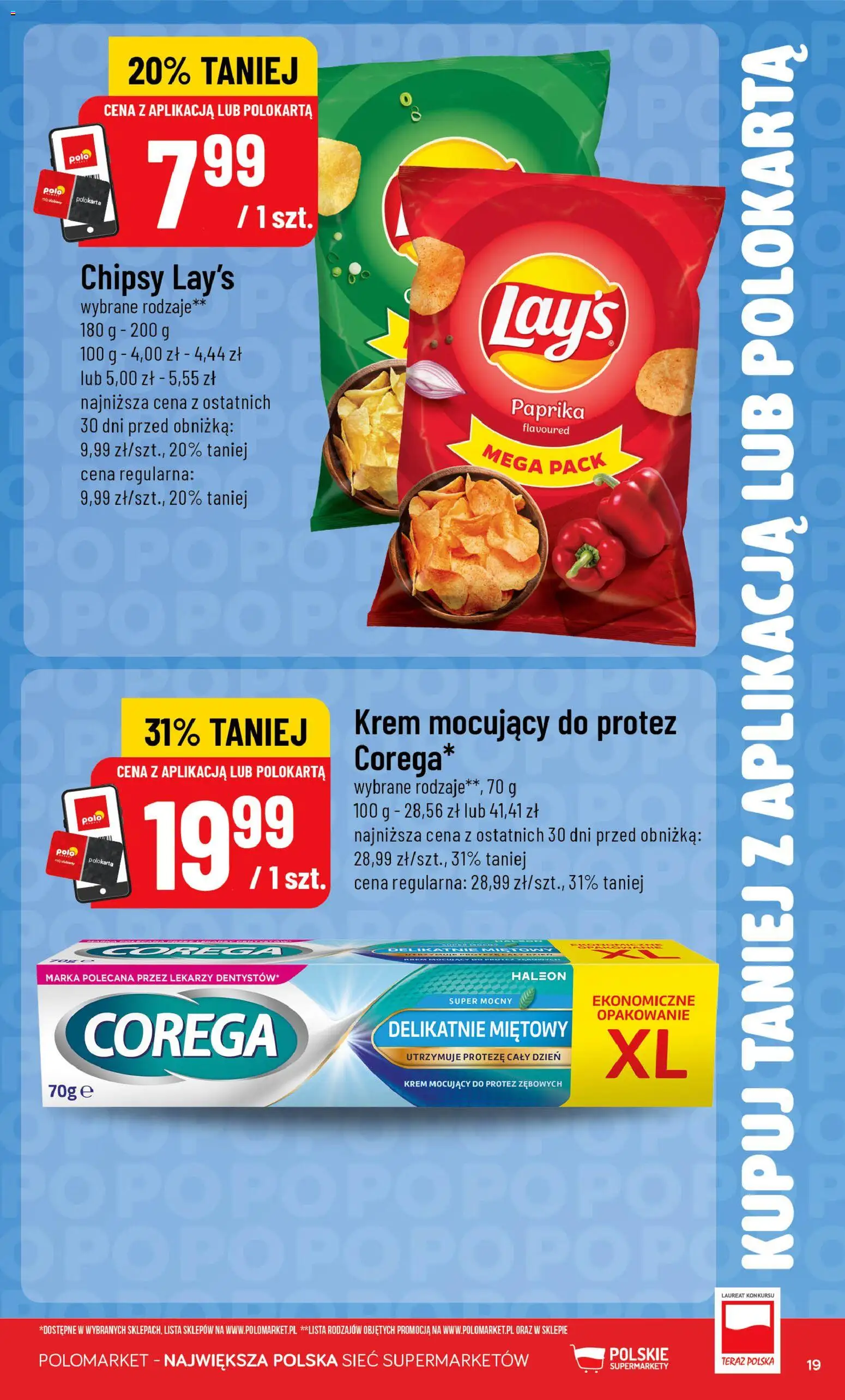 POLOmarket gazetka - Kupuj taniej z POLOappką od 17.06.2026 | Strona: 19 | Produkty: Chipsy, Krem