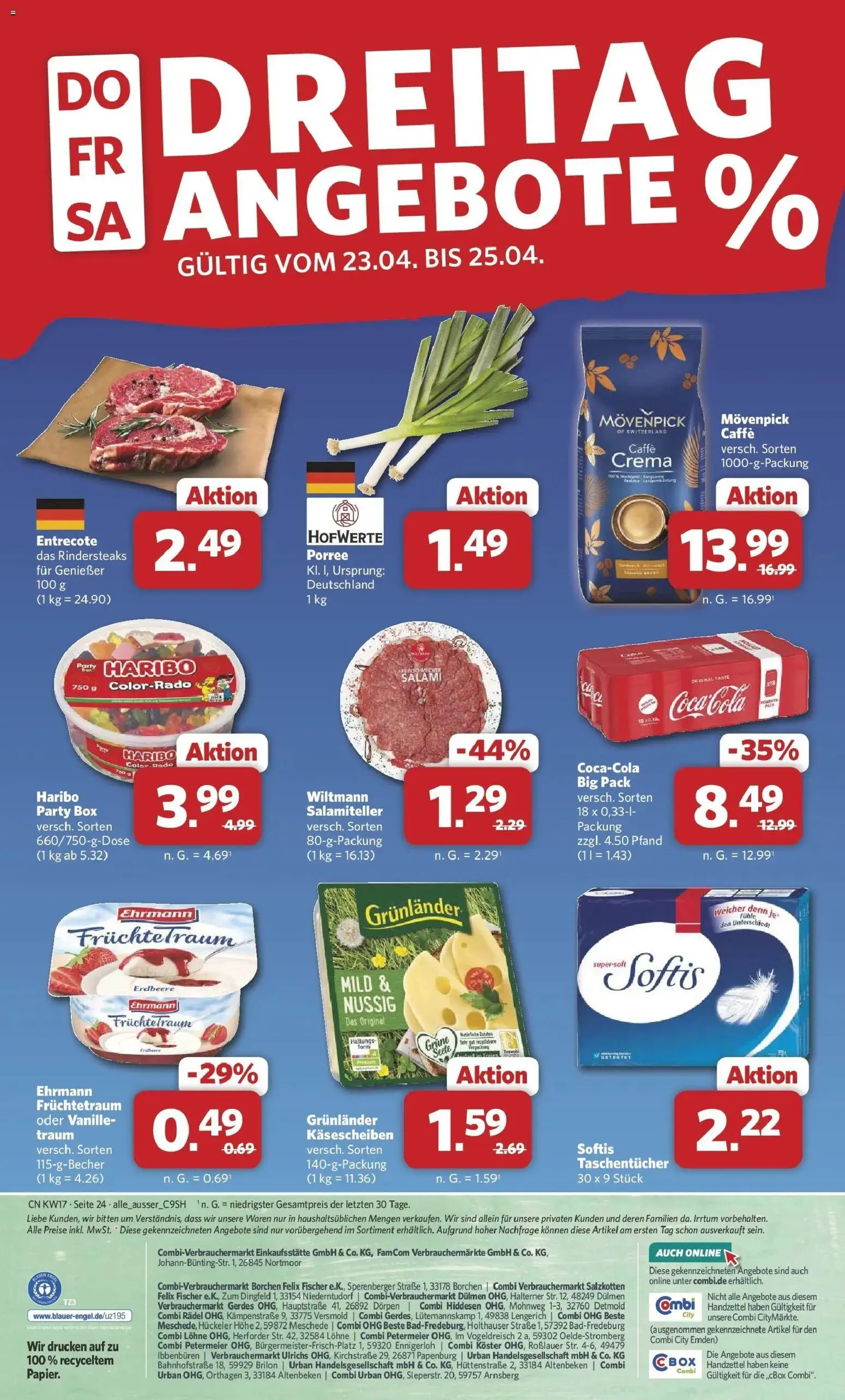 Combi Prospekt Detmold – gültig ab 20.04.2026 | Seite: 26 | Produkte: Haribo, Box, Entrecote, Salami