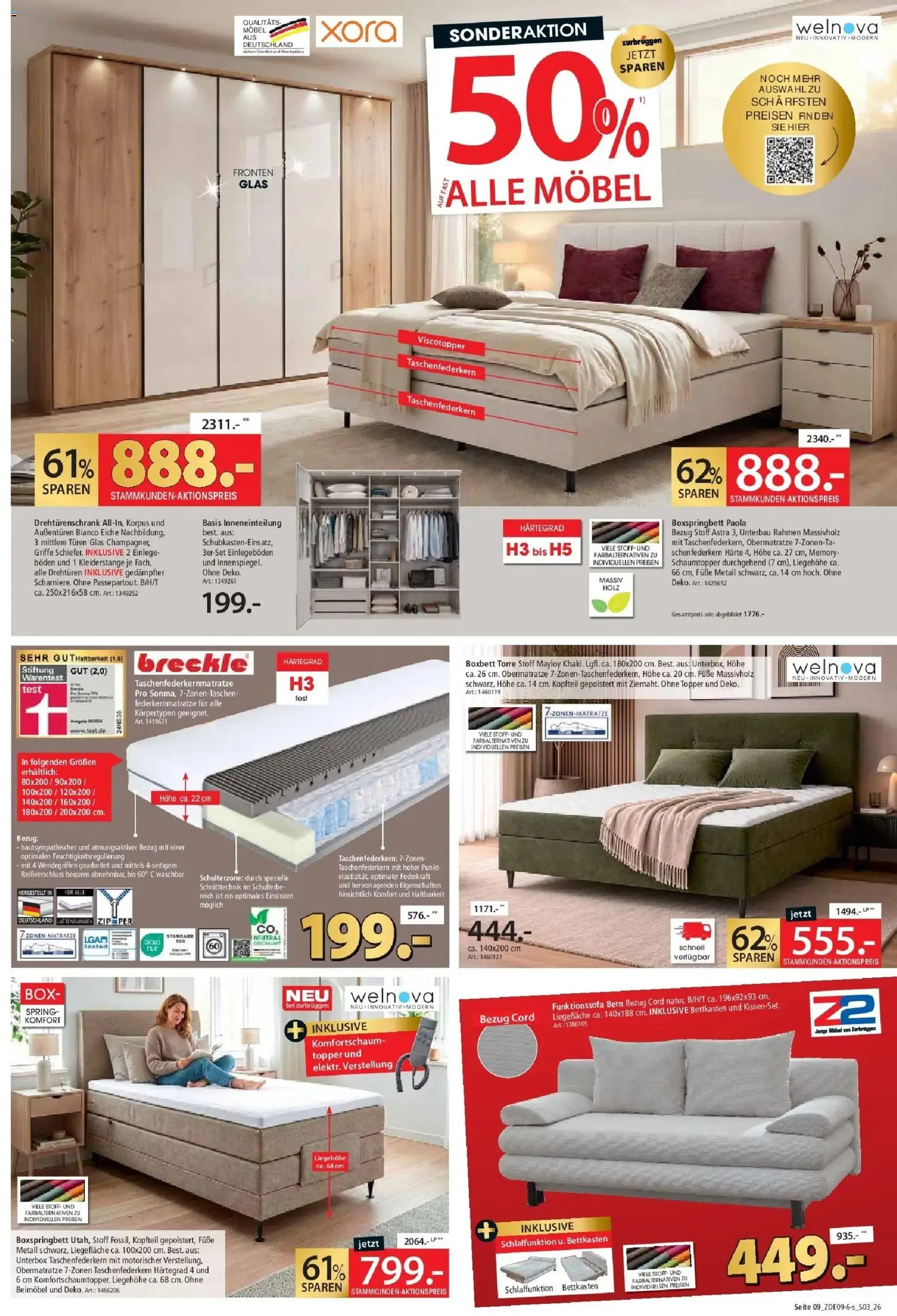 Zurbrüggen Prime Shopping week (ab 05.09.2026) zum Blättern | Seite: 11 | Produkte: Matratze, Drehtürenschrank, Box, Astra