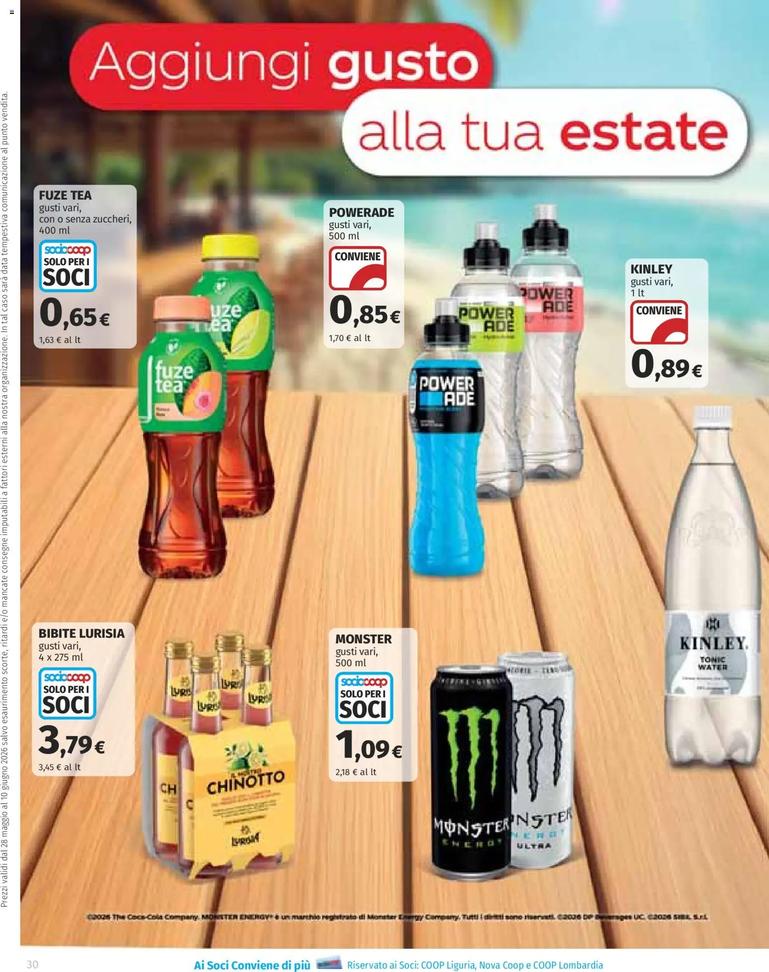 Volantino COOP del 28.05.2026 | Pagina: 30 | Prodotti: Chinotto, Data, The, Bibite