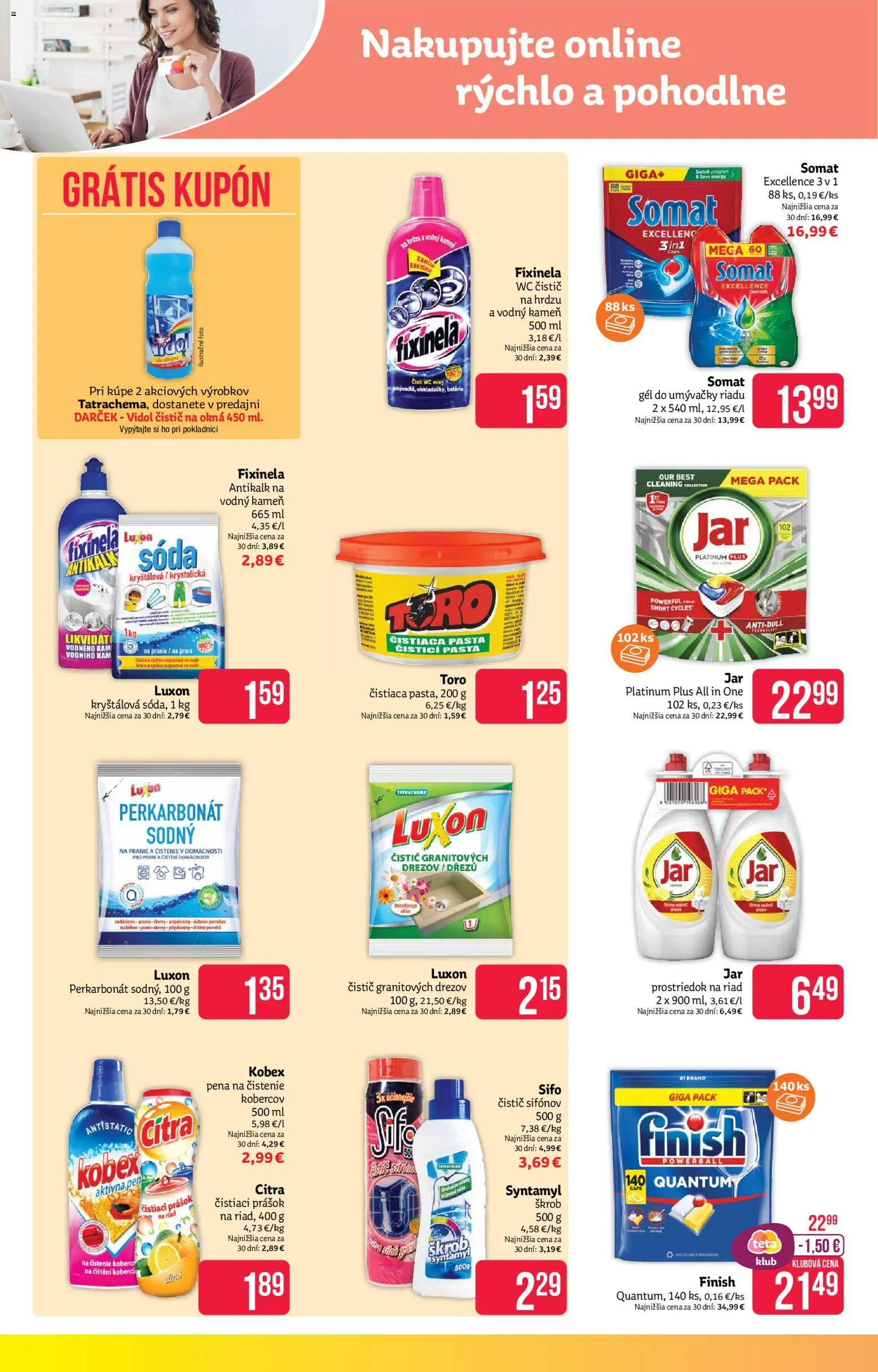 Nové Teta drogerie akcie – leták je platný od 31.08.2026 | Strana: 14 | Produkty: Riad, Wc, Batérie, Pena
