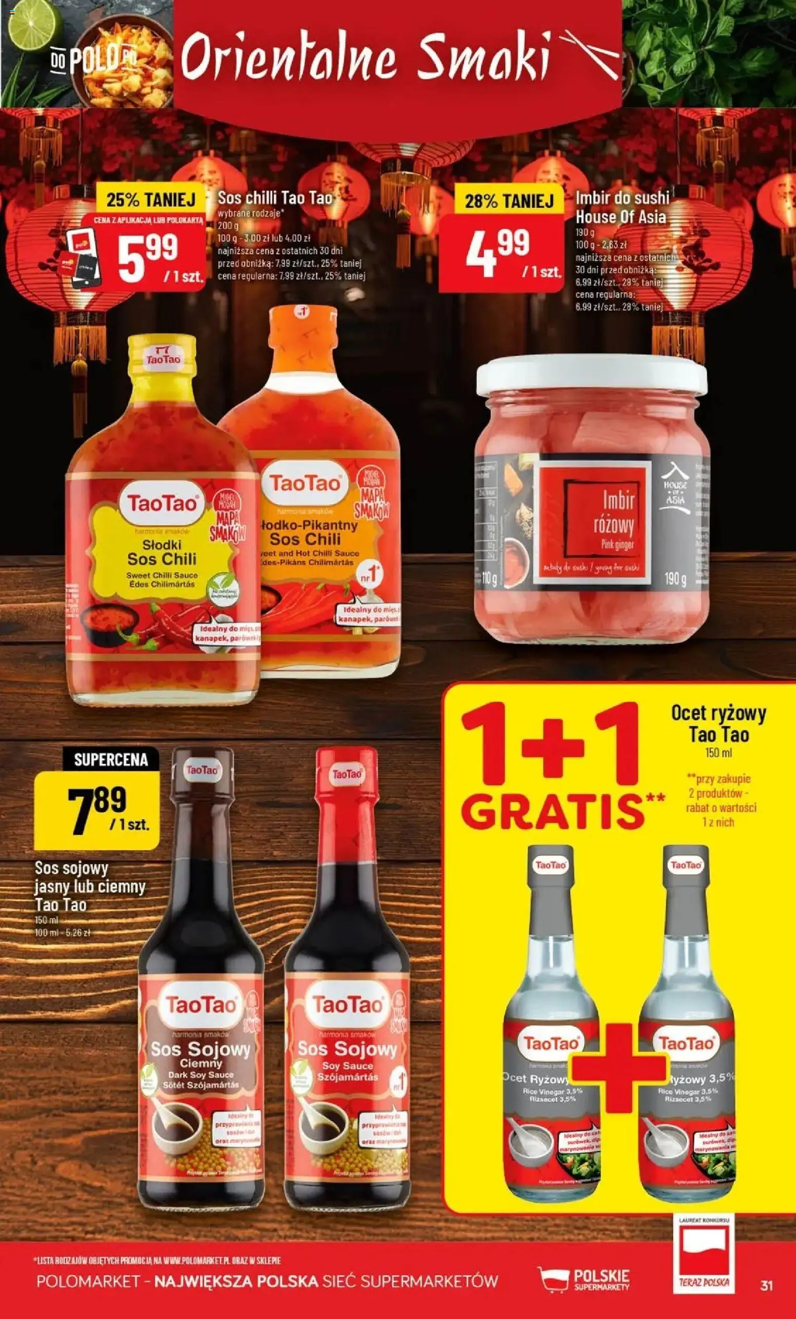 Nowa POLOmarket gazetka od jutra 19.08.2026 | Strona: 31 | Produkty: Chili, Imbir, Sushi, Sos
