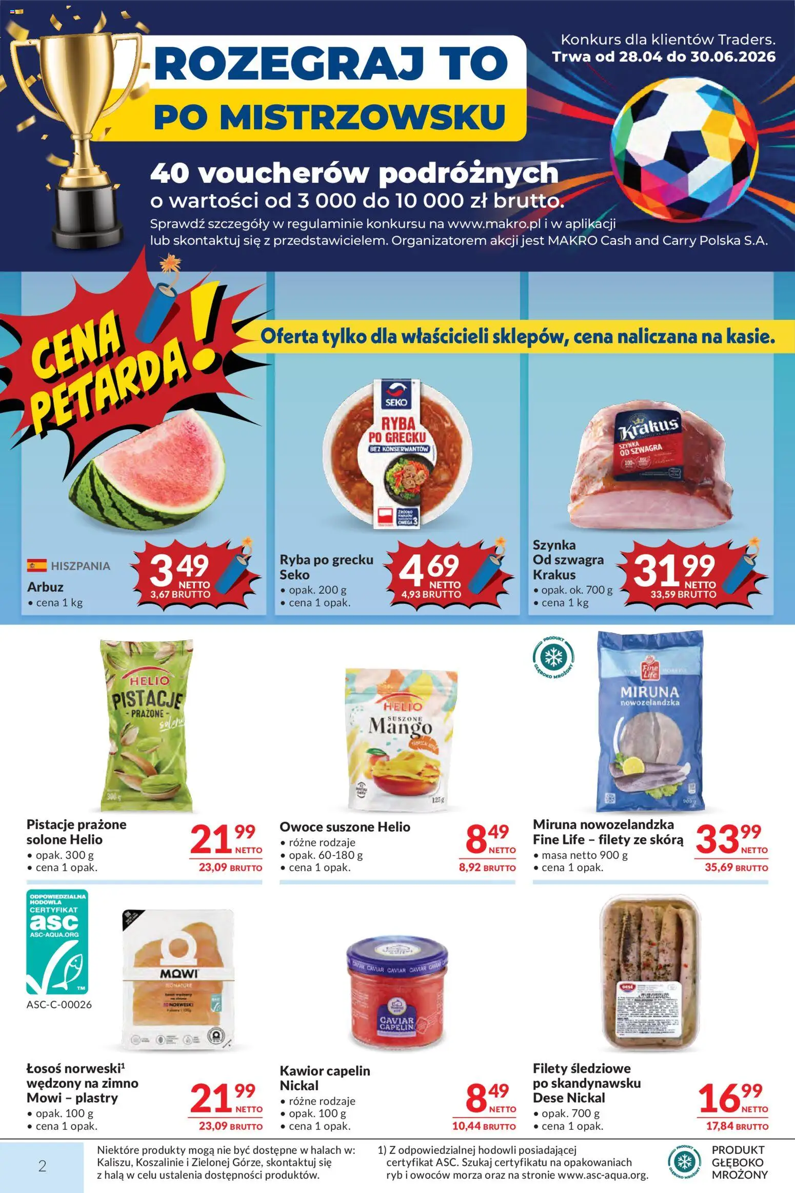 Makro gazetka od 09.06.2026 | Strona: 2 | Produkty: Arbuz, Miruna, Łosoś, Ryba po grecku