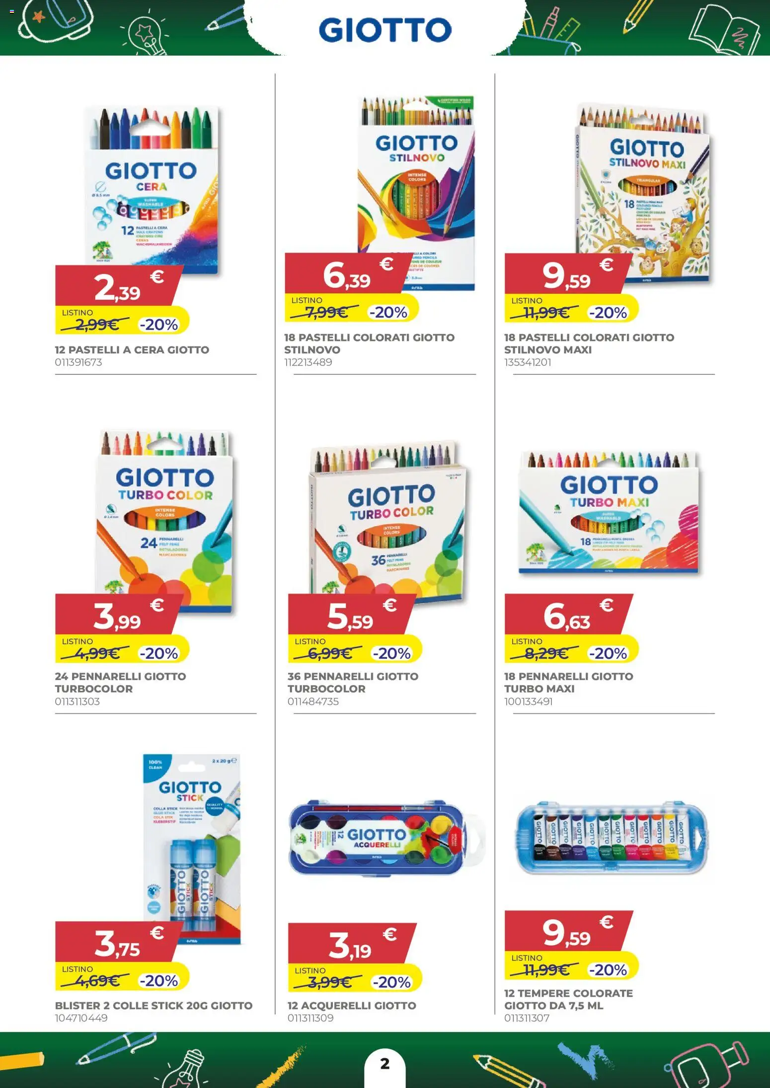 Volantino Toys Center del 27/08/2026 | Pagina: 2 | Prodotti: Pastelli a cera, Pennarelli, Pastelli