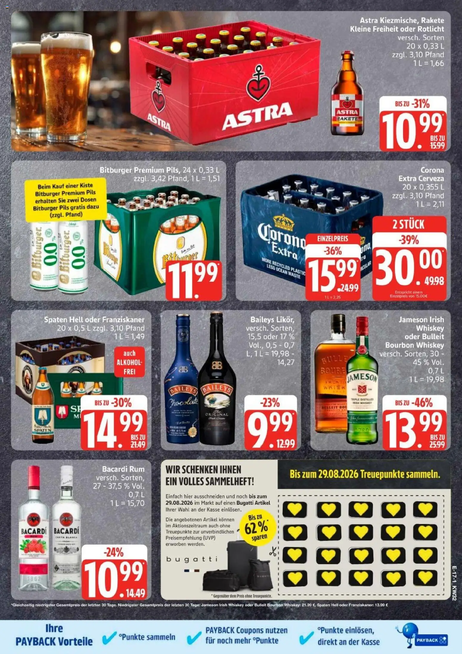 Edeka Prospekt Hamburg – gültig ab 03.08.2026 | Seite: 22 | Produkte: Bacardi, Bitburger, Rum, Jameson