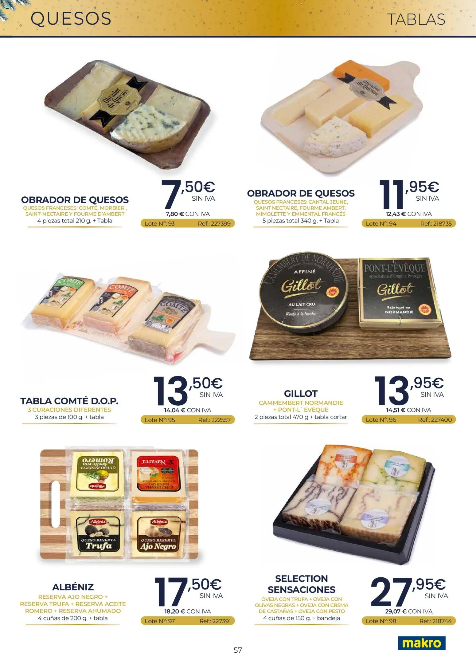 Makro Lotes y Cestas Navidad Centro │ válido desde el 03/09/2026 | Página: 57 | Productos: Ajo, Queso, Aceite, Bandeja