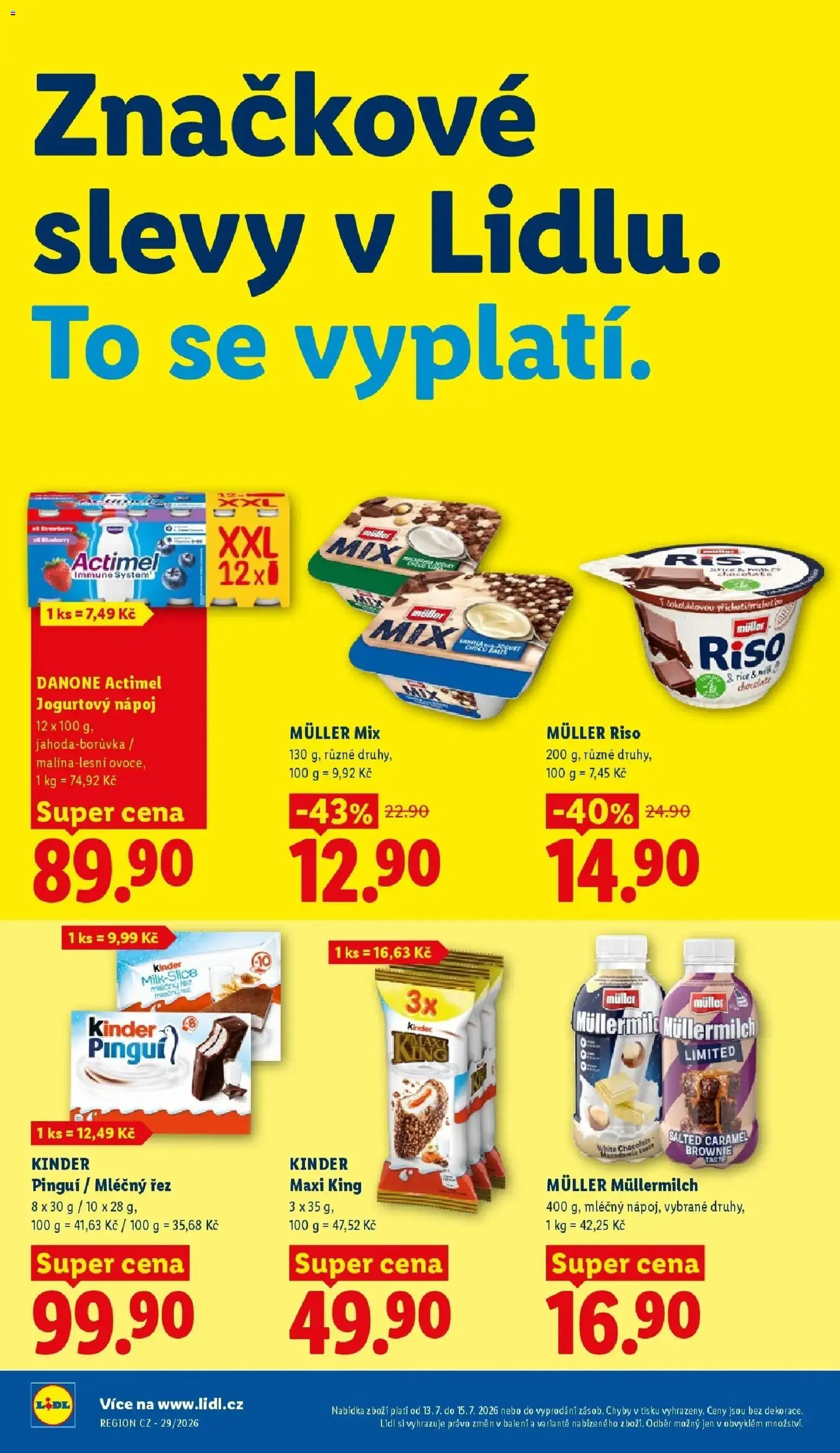 Lidl aktuální leták od 13.07.2026 | Strana: 18 | Produkty: Maxi king, Brownie, Actimel, Kinder