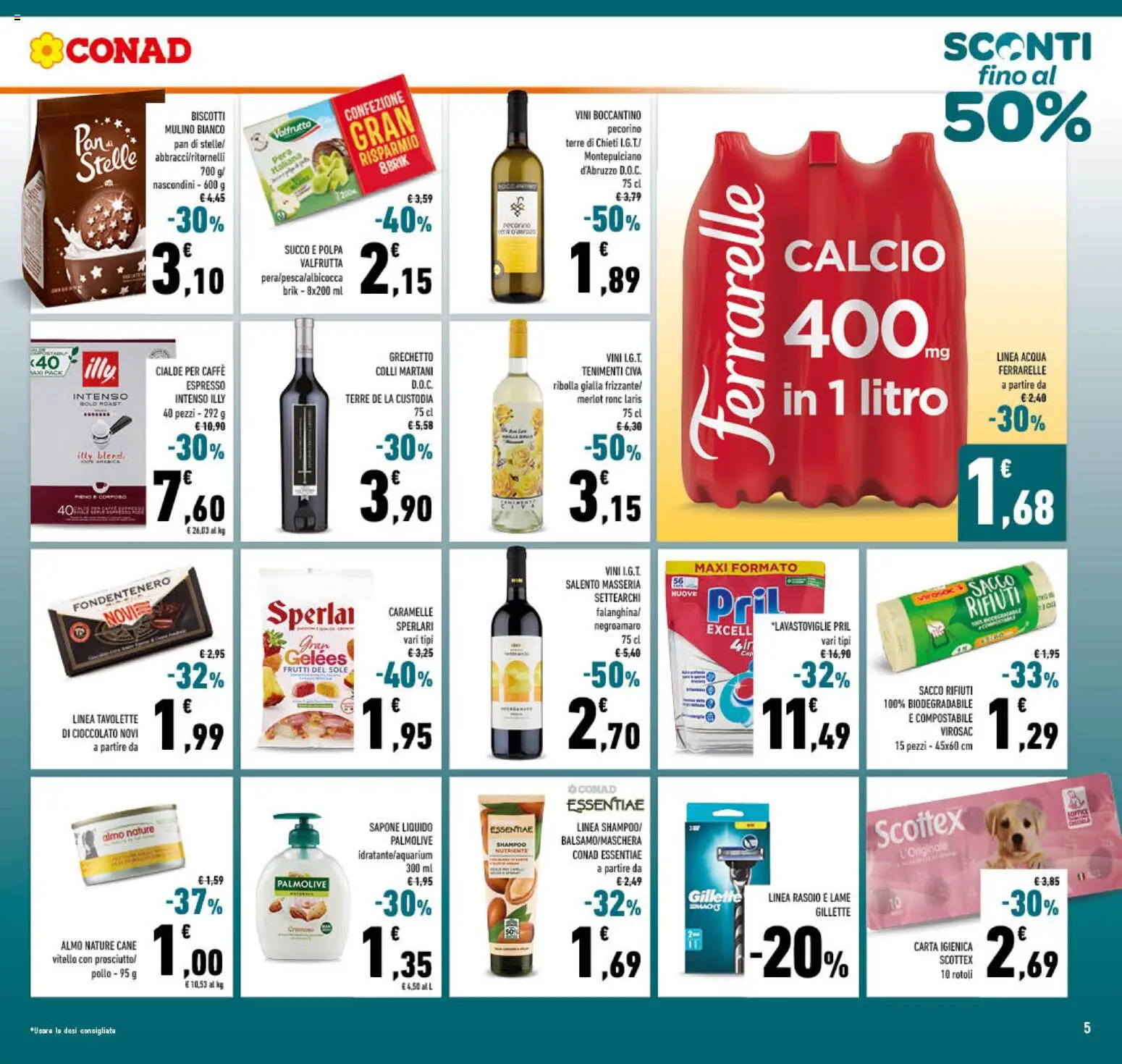 Volantino Conad del 11.03.2026 | Pagina: 5 | Prodotti: Carta igienica, Cioccolato, Succo, Pera