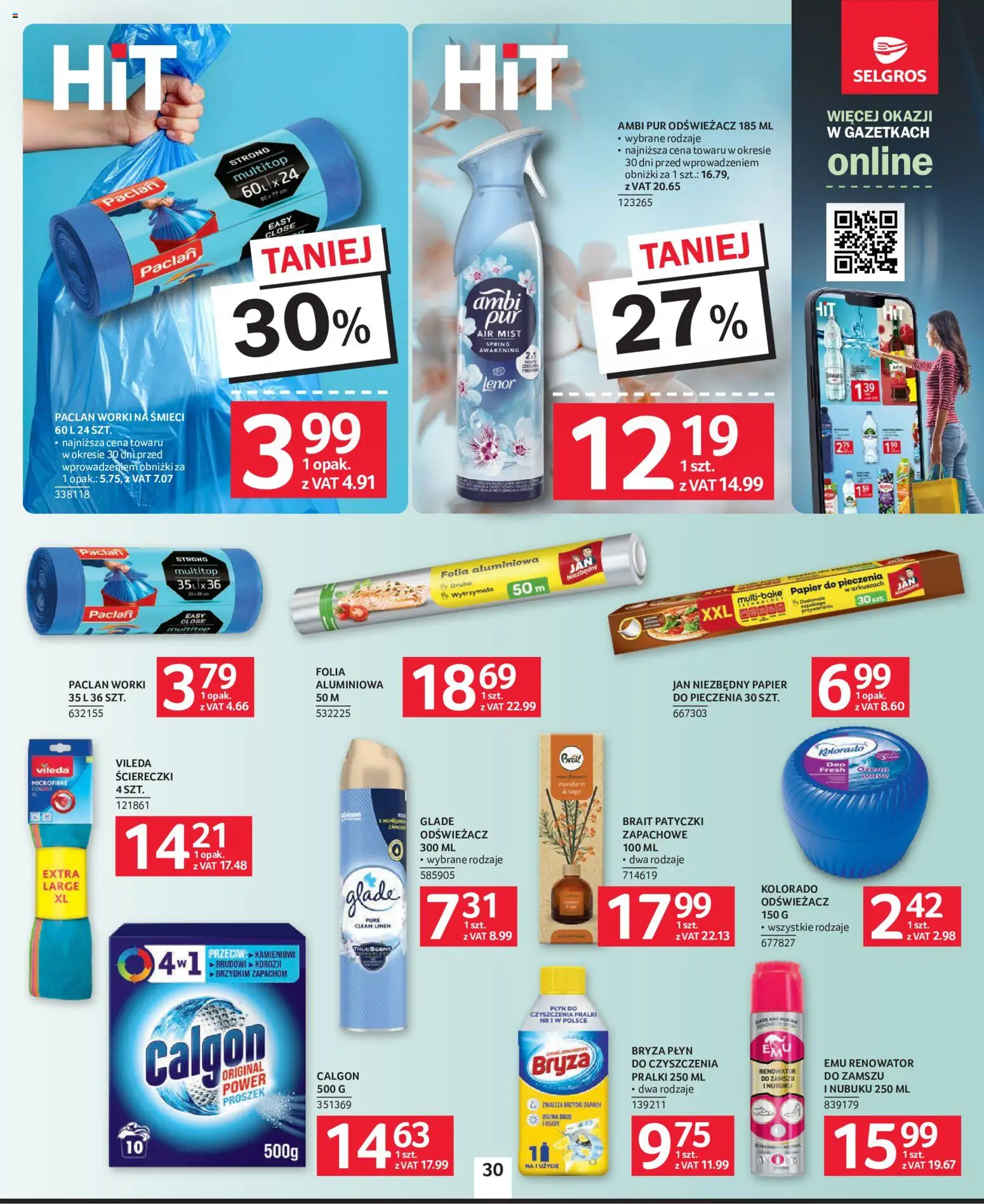 Selgros cash&carry gazetka od 22.10.2026 | Strona: 25 | Produkty: Odświeżacz, Calgon, Worki na śmieci, Papier do pieczenia