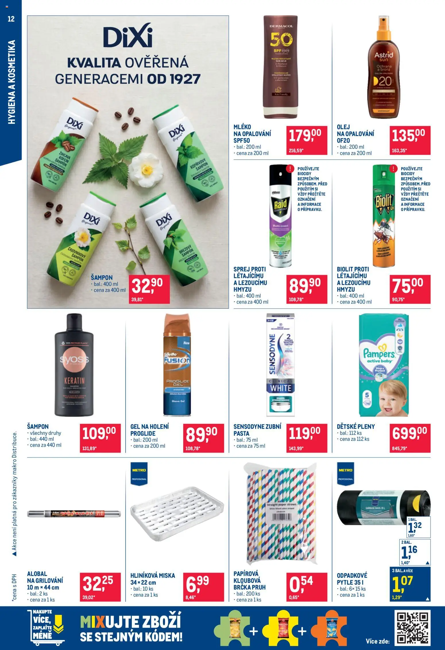 Makro leták - Nepotravinové zboží od 17.06.2026 | Strana: 12 | Produkty: Syoss, Mléko, Pleny, Šampon