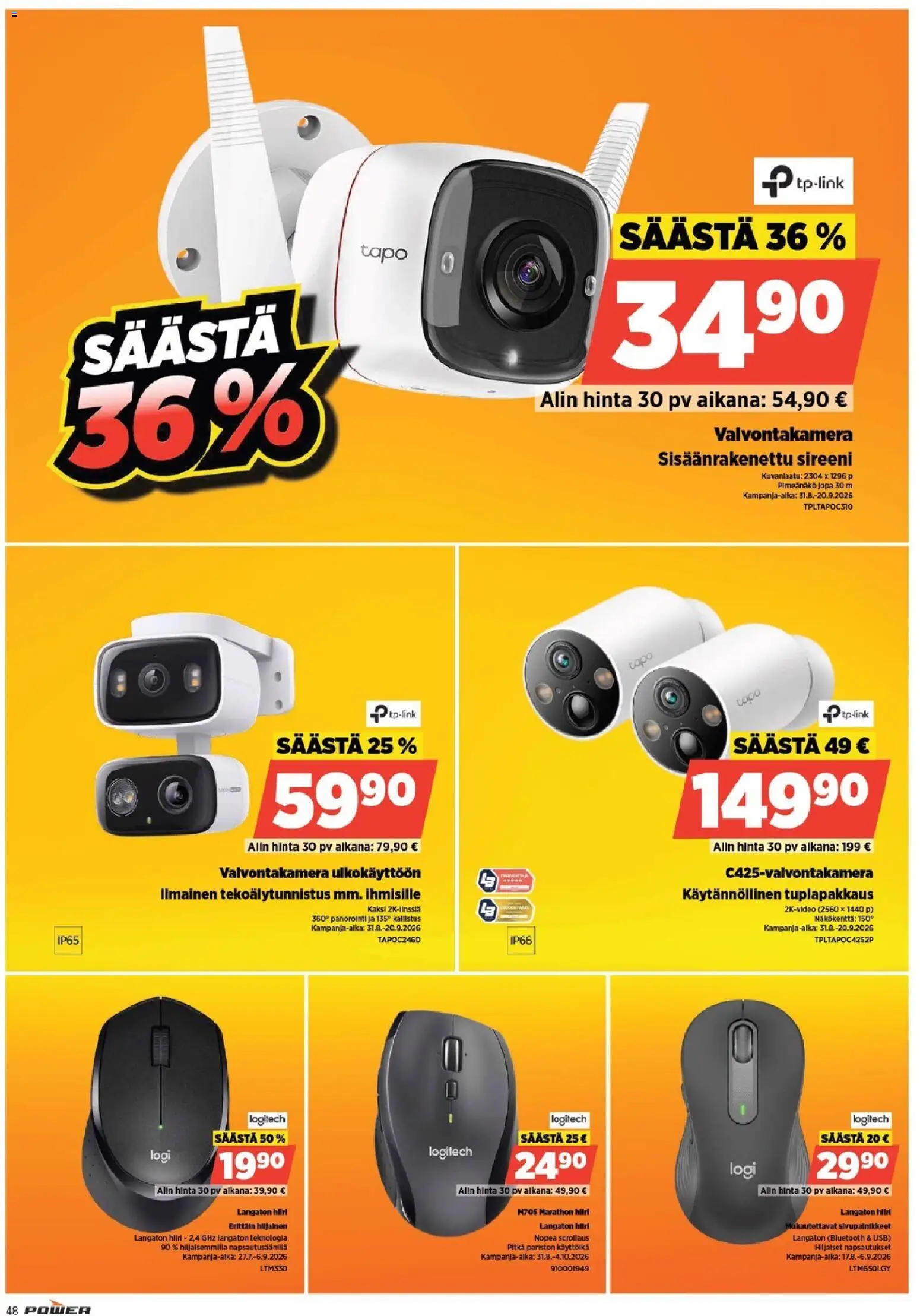 Power tarjoukset – voimassa 31/08/2026 alkaen | Sivu: 48 | Tuotteet: USB, Valvontakamera, Hiiri