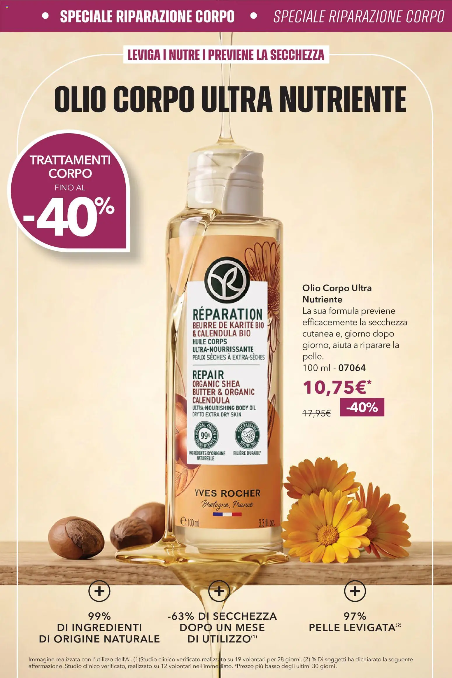 Volantino Yves Rocher del 20/10/2026 | Pagina: 70 | Prodotti: Olio corpo, Olio, Ingredienti, Basso
