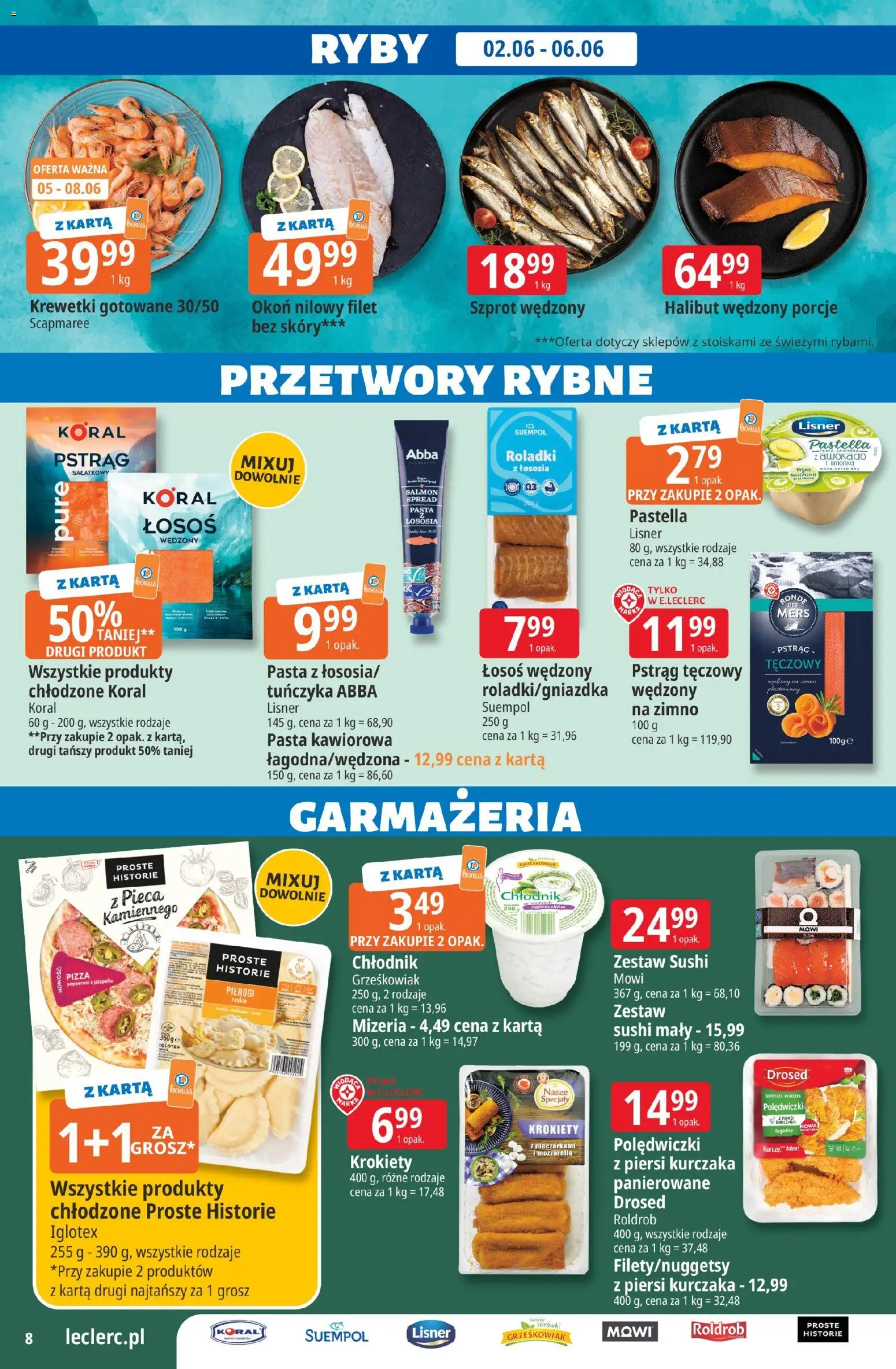 E.Leclerc gazetka - Elbląg od 02.06.2026 | Strona: 8 | Produkty: Limonka, Pstrąg, Łosoś, Ryby