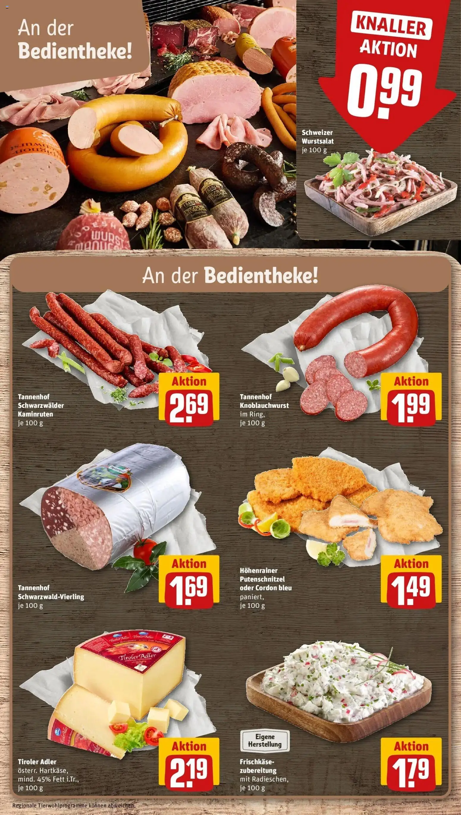 REWE Prospekt ab 12.10.2026 zum Blättern » Angebote | Seite: 9 | Produkte: Putenschnitzel, Wurst, Frischkase