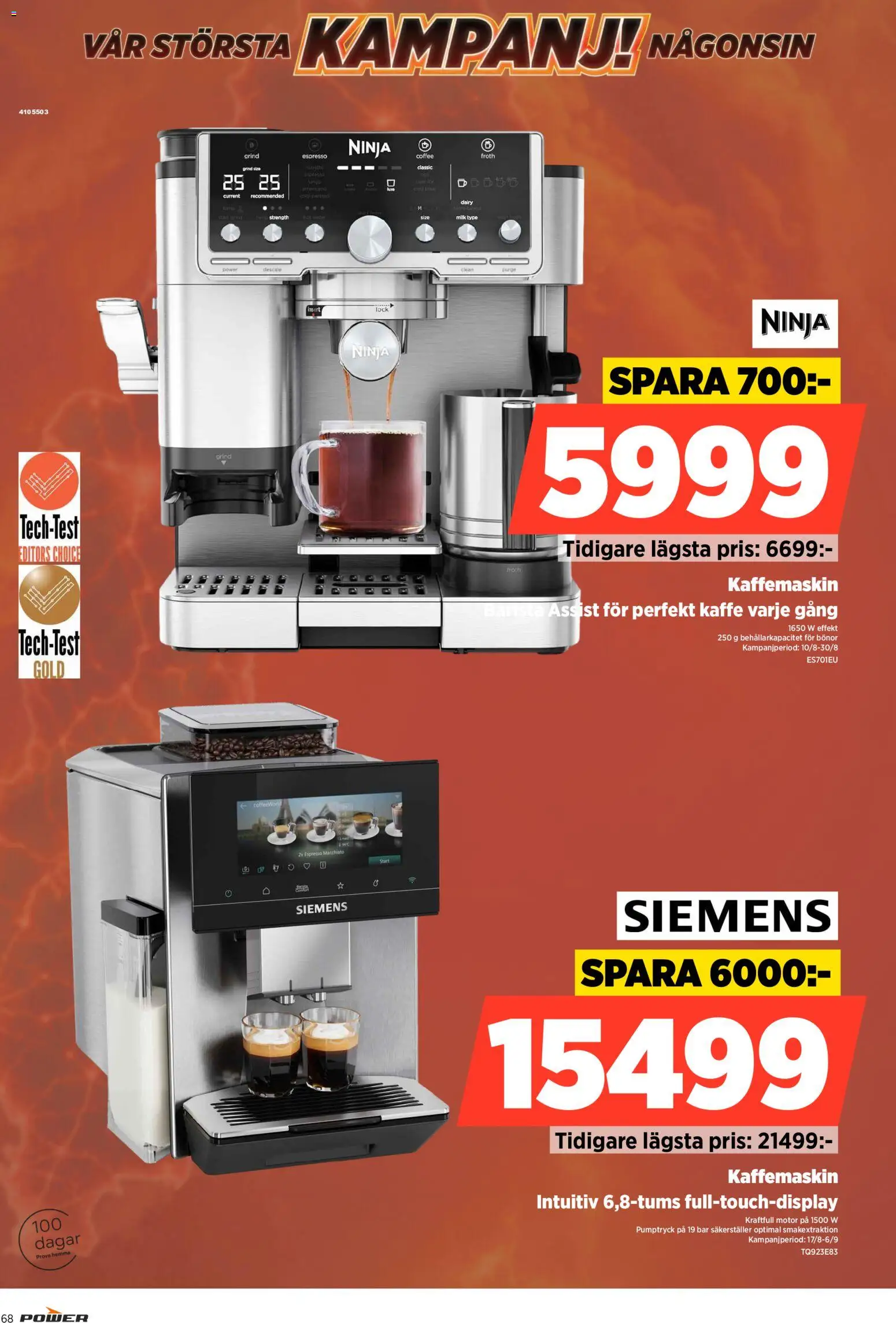 Power reklamblad aktuell från 31/08/2026 | Sida: 68 | Produkter: Lock, Kaffe, Kaffemaskin, Bönor