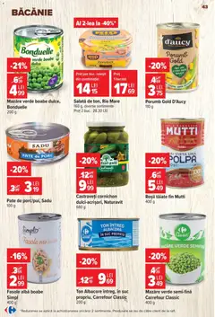 Ofertele Carrefour valabile de la 24.06.2026 | Pagină: 43 | Produse: Mazăre, Pate, Castraveți, Salată