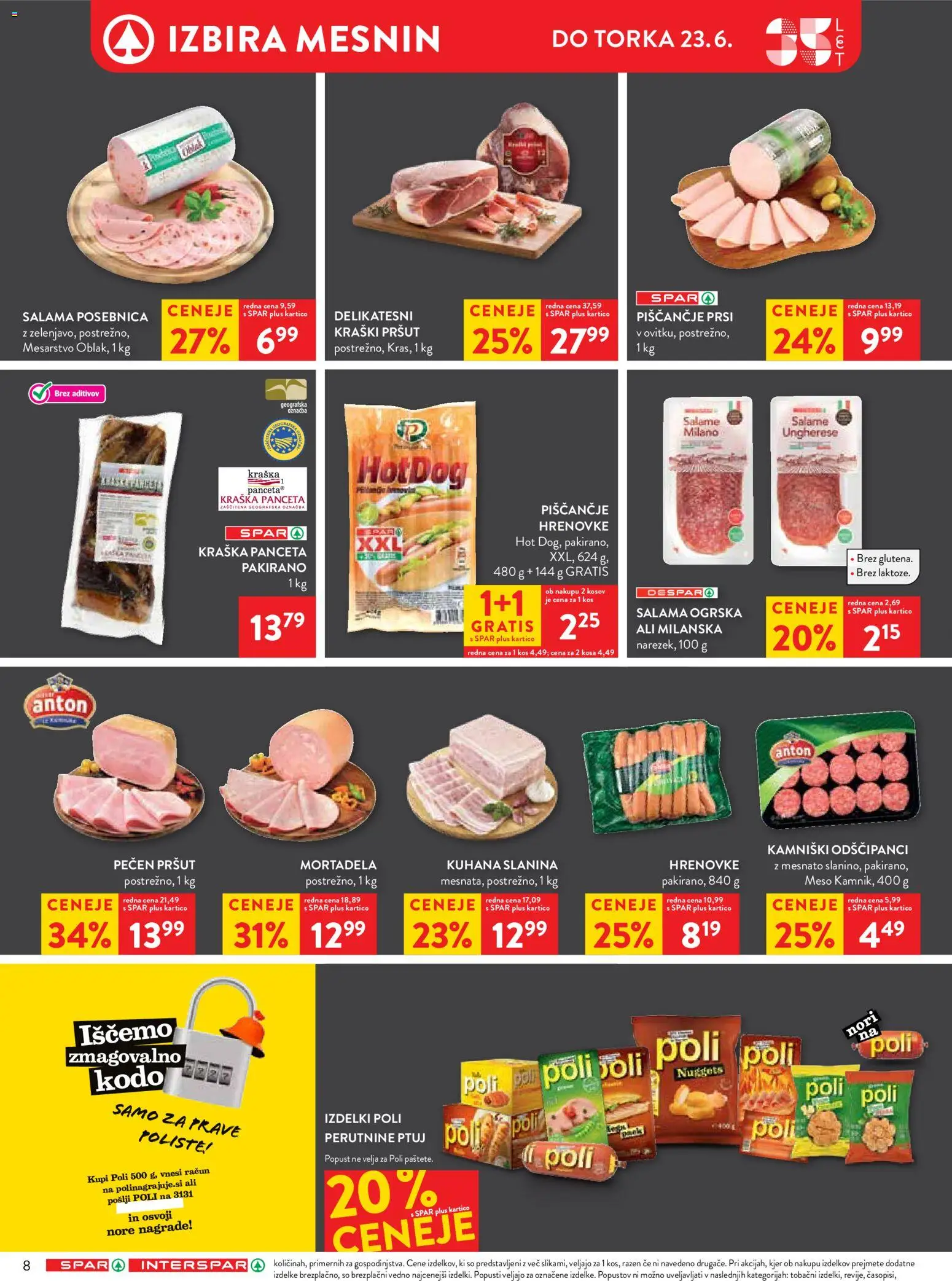 Novi Spar katalog ponudbe – veljaven od 17.06.2026 | Stran: 12 | Izdelki: Pršut, Panceta, Kos, Salama