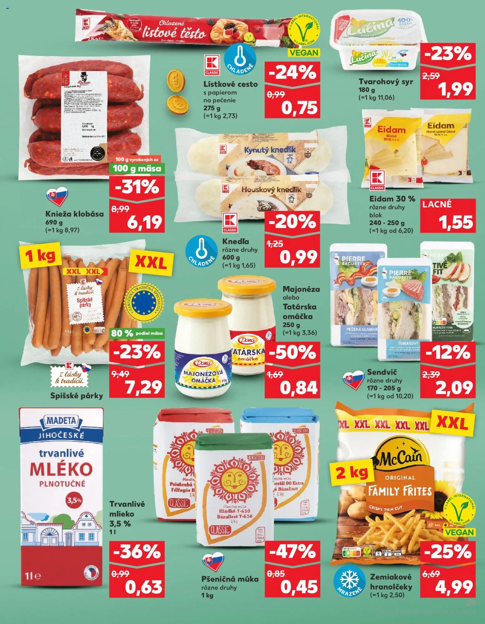 Nové Kaufland akcie – leták je platný od 28.05.2026 | Strana: 29 | Produkty: Majonéza, Tatárska omáčka, Trvanlivé mlieko, Sendvič