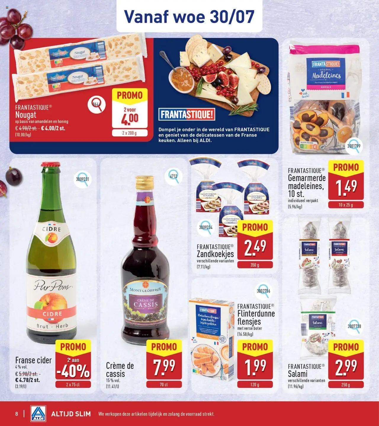 {H1} | Pagina: 8 | Producten: Cassis, Crème, Feketeerdő torta, Salami