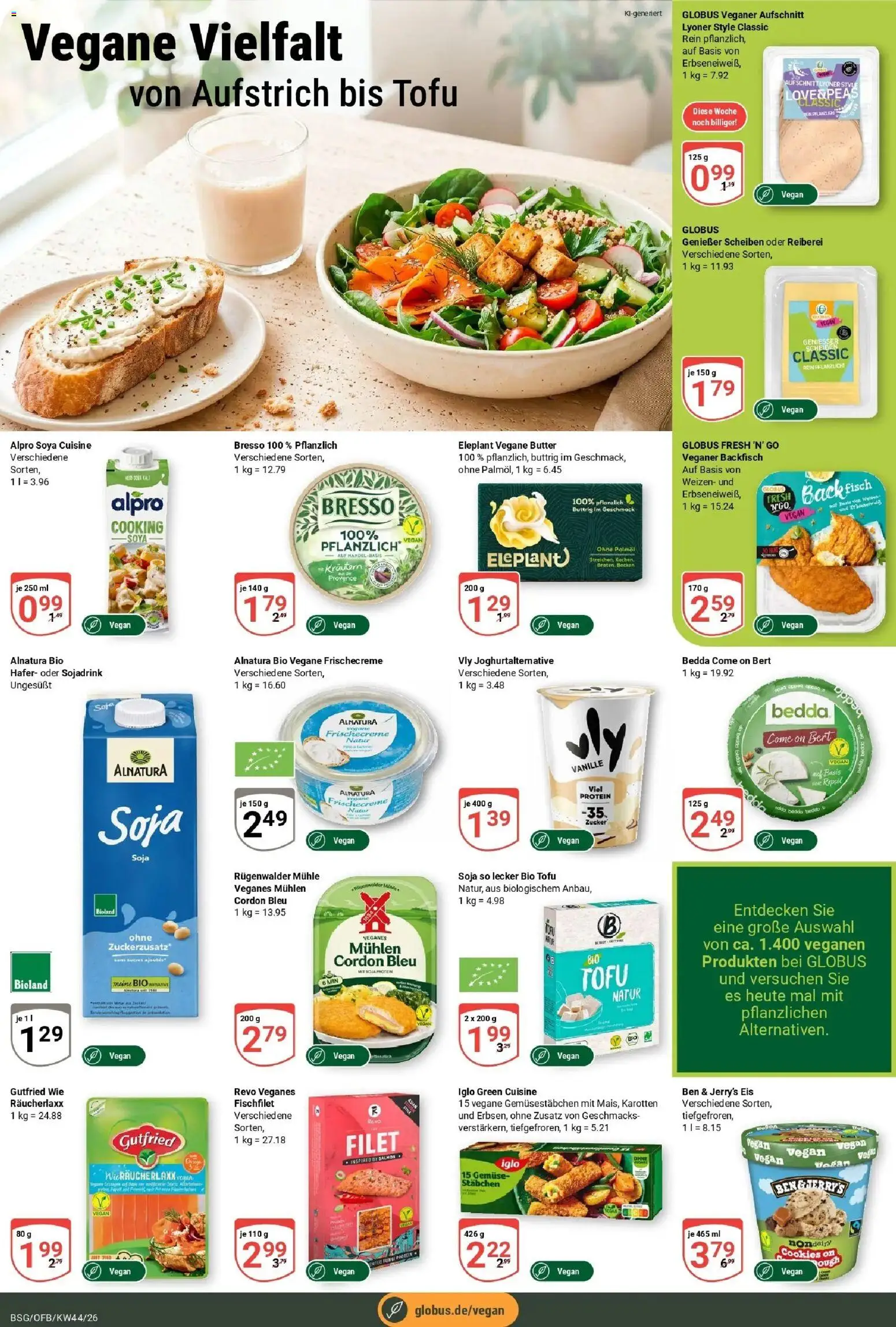 Globus Prospekt Braunschweig – gültig ab 26.10.2026 | Seite: 16 | Produkte: Butter, Vanille, Alpro, Zucker