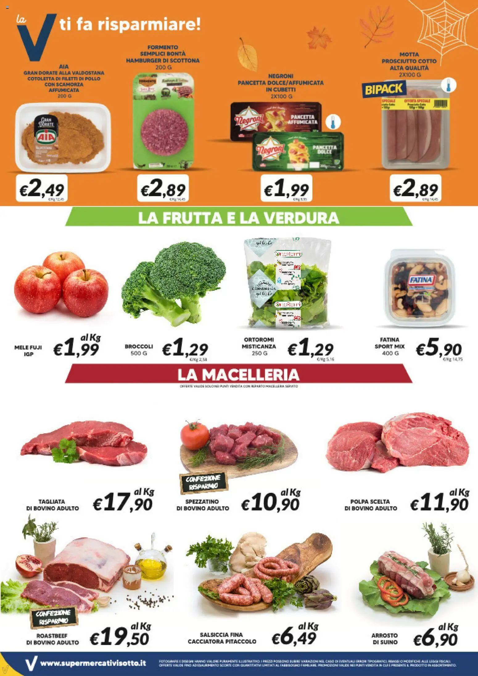 Volantino Visotto del 21/10/2026 | Pagina: 2 | Prodotti: Bovino, Arrosto, Pollo, Mele