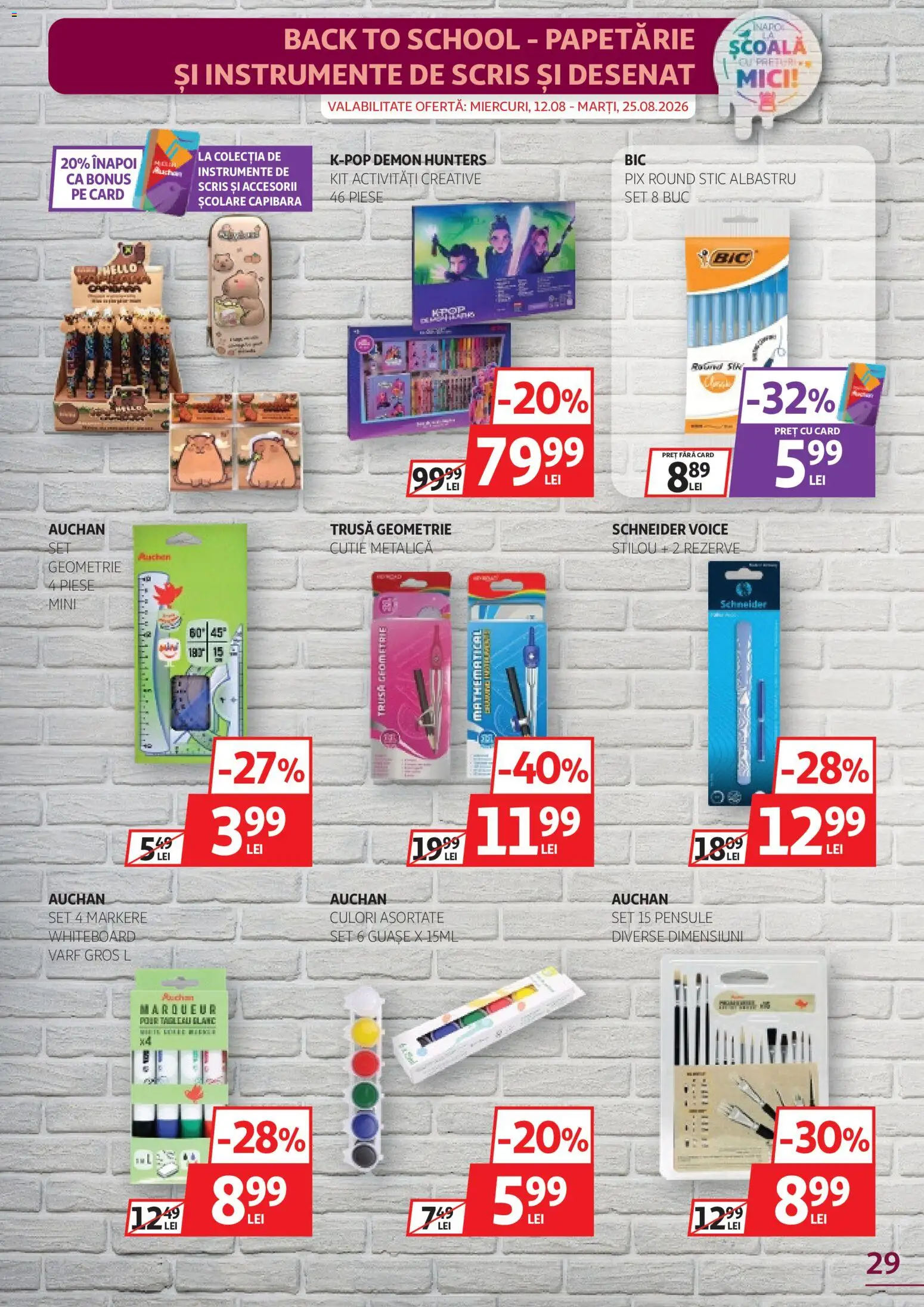 Noul catalog Auchan – valabil de la 12.08.2026 | Pagină: 29 | Produse: Creative, Cutie, Mici