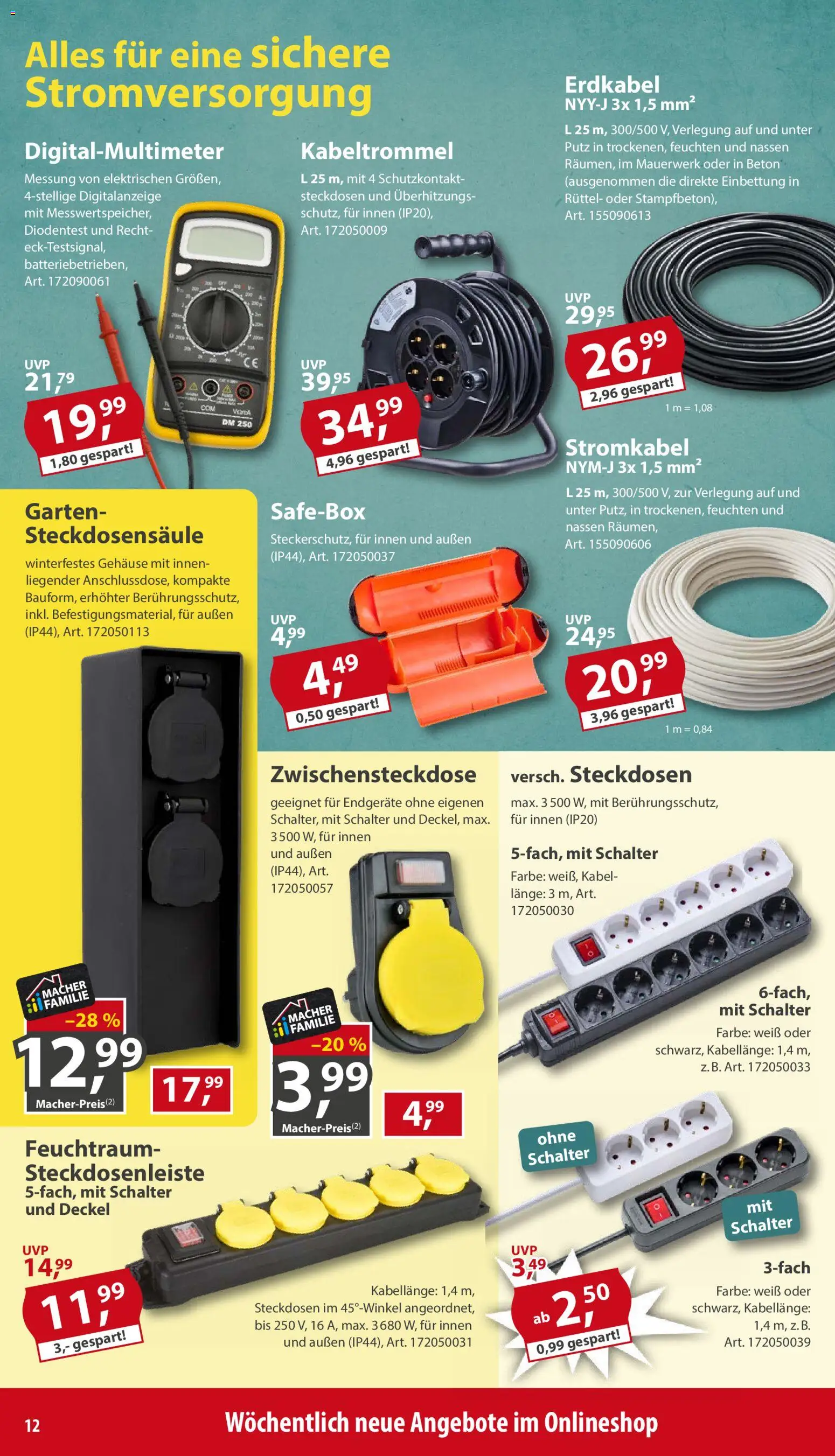 Sonderpreis Baumarkt Prospekt – gültig ab 15.08.2026 | Seite: 12 | Produkte: Kabel