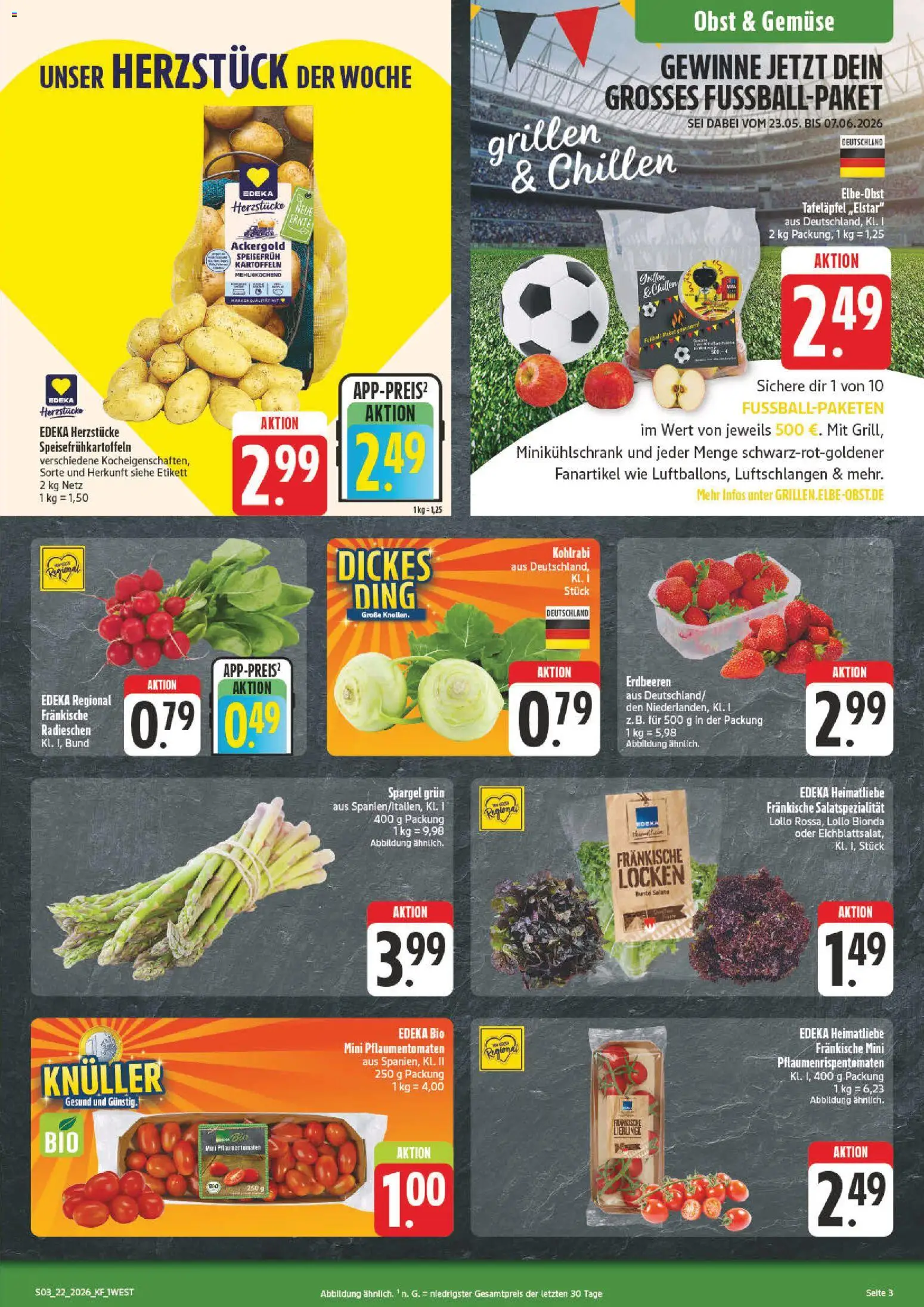 nah & gut Prospekt – gültig ab 26.05.2026 | Seite: 3 | Produkte: Kohlrabi, Spargel, Gemüse, Obst