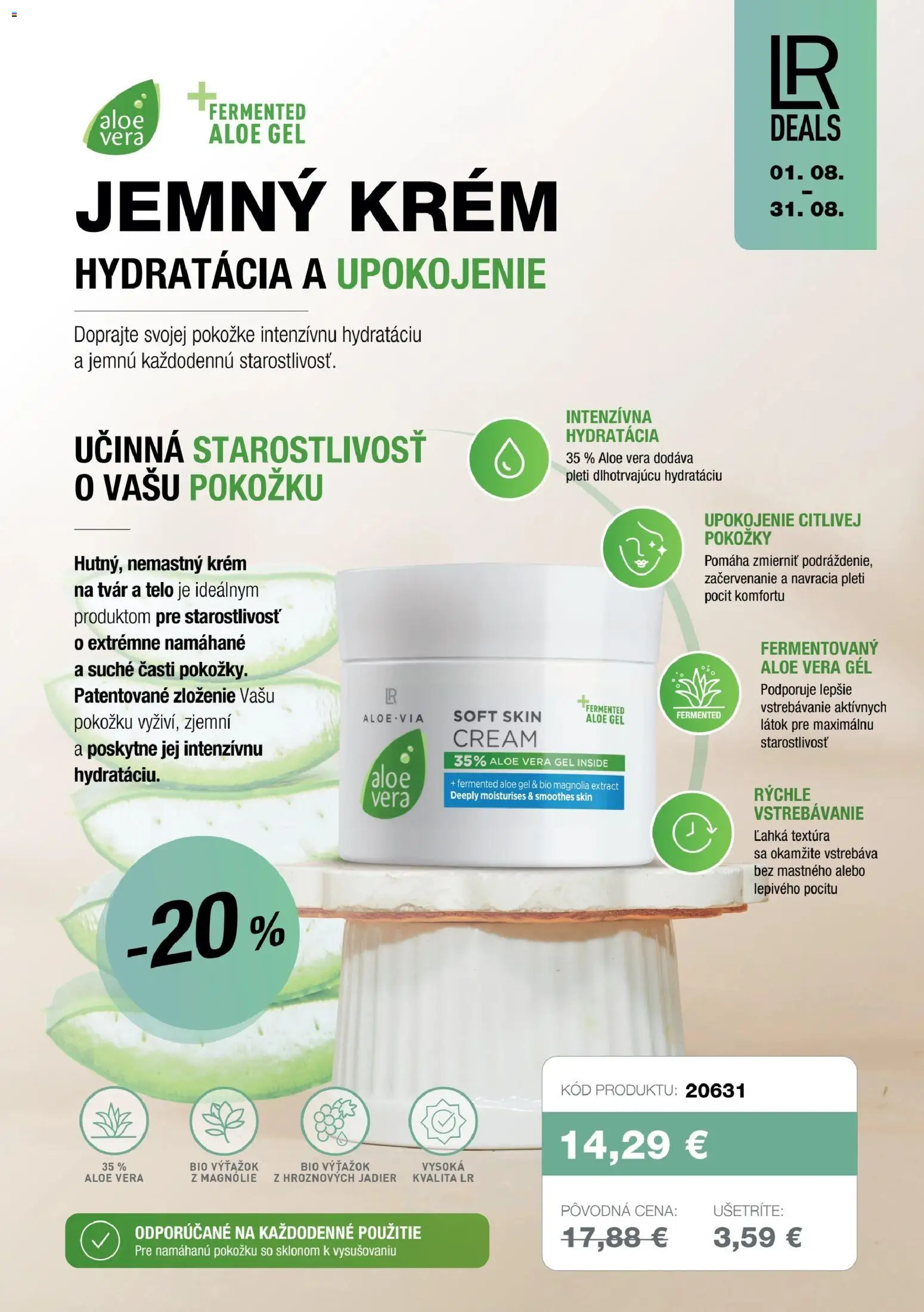 Nové LR akcie – leták je platný od 22.08.2026 | Strana: 9 | Produkty: Aloe Vera, Krém