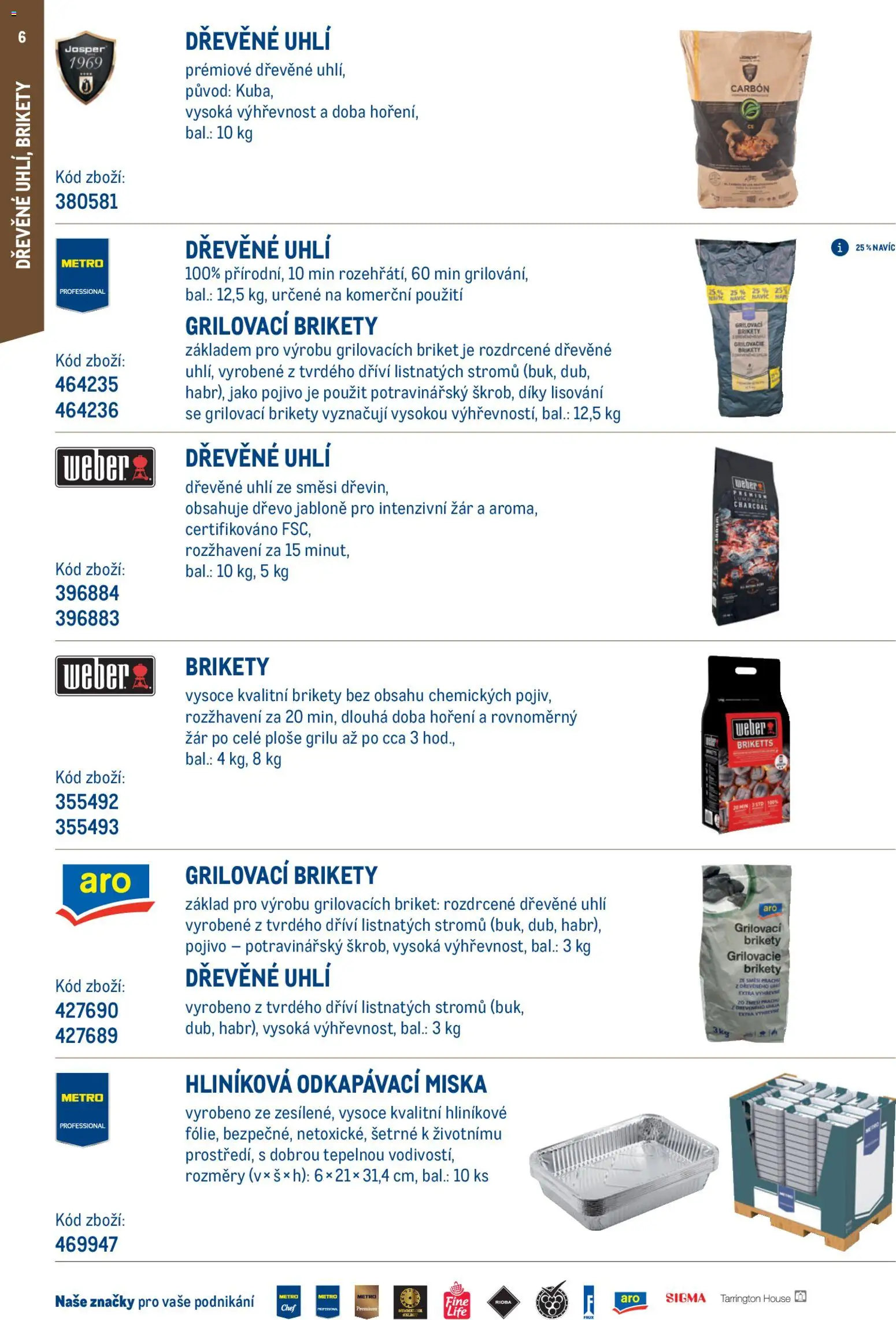 Makro leták - Venkovní vybavení od 05.03.2026 | Strana: 6 | Produkty: Dřevěné uhlí, Brikety, Grilovací brikety, Miska