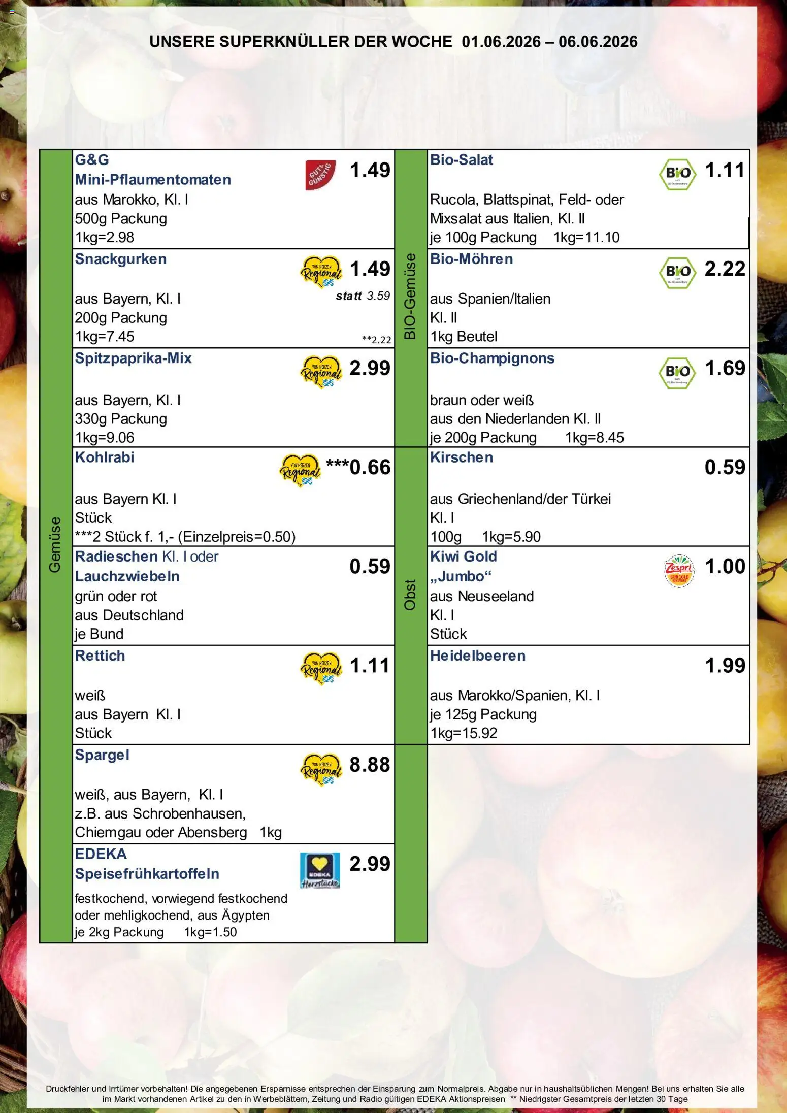Simmel Bayern – gültig ab 01.06.2026 | Seite: 8 | Produkte: Kohlrabi, Spargel, Gemüse, Obst
