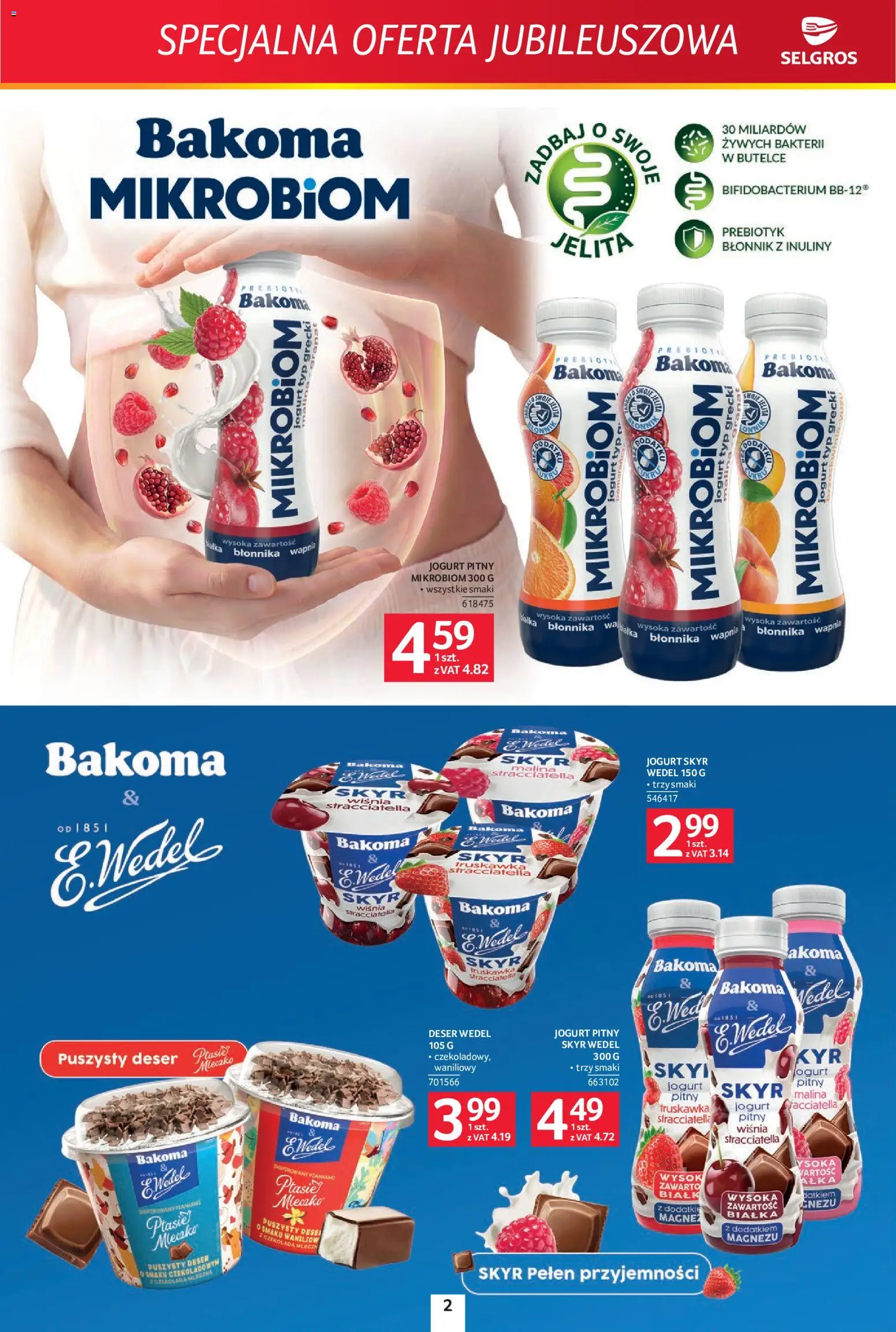 Selgros cash&carry gazetka - Specjalna oferta jubileuszowa od 30.07.2026 | Strona: 2 | Produkty: Malina, Czekolada, Truskawki, Skyr