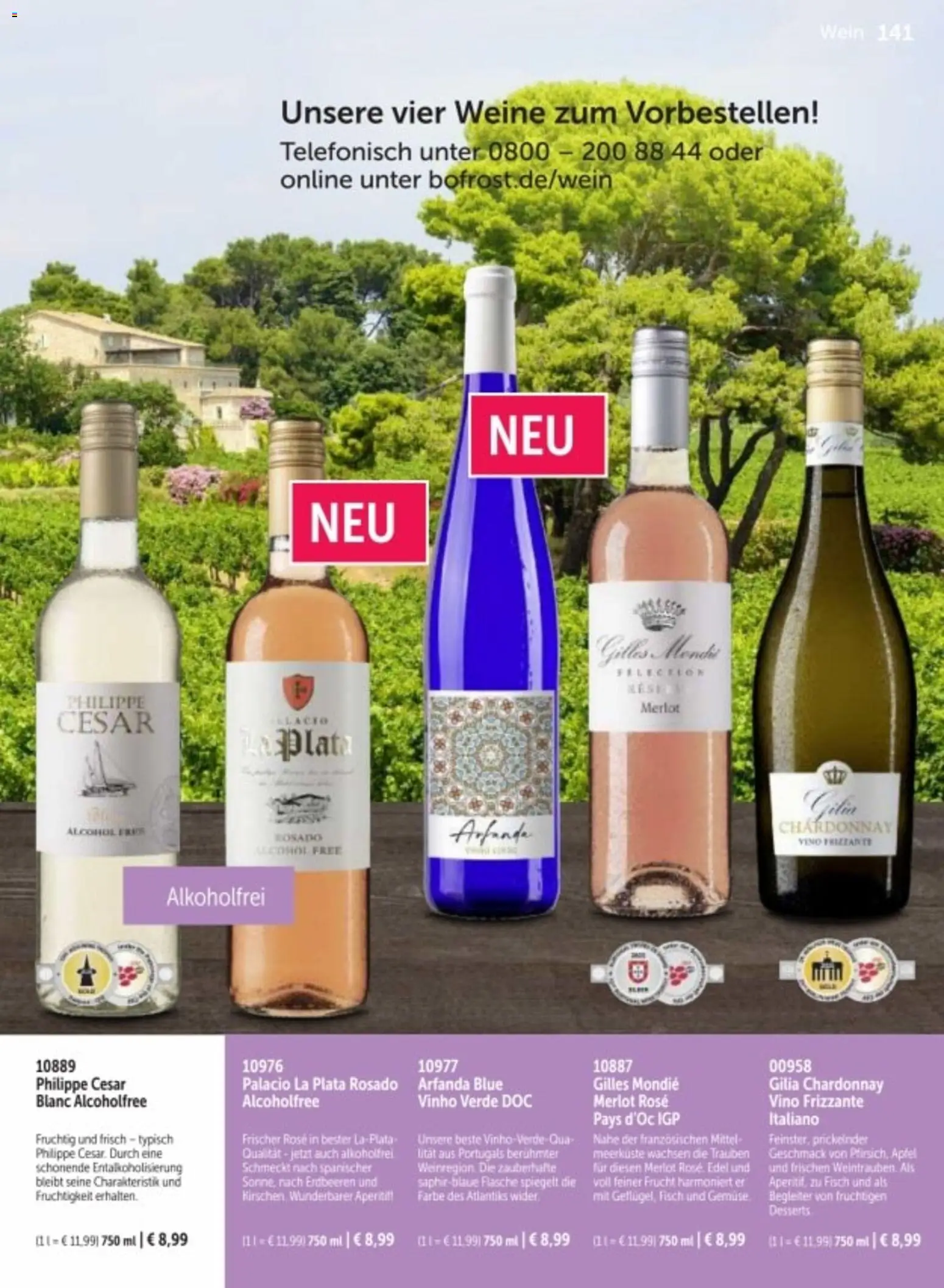 Bofrost Katalog – gültig ab 06.03.2026 | Seite: 141 | Produkte: Trauben, Kirschen, Fisch, Wein