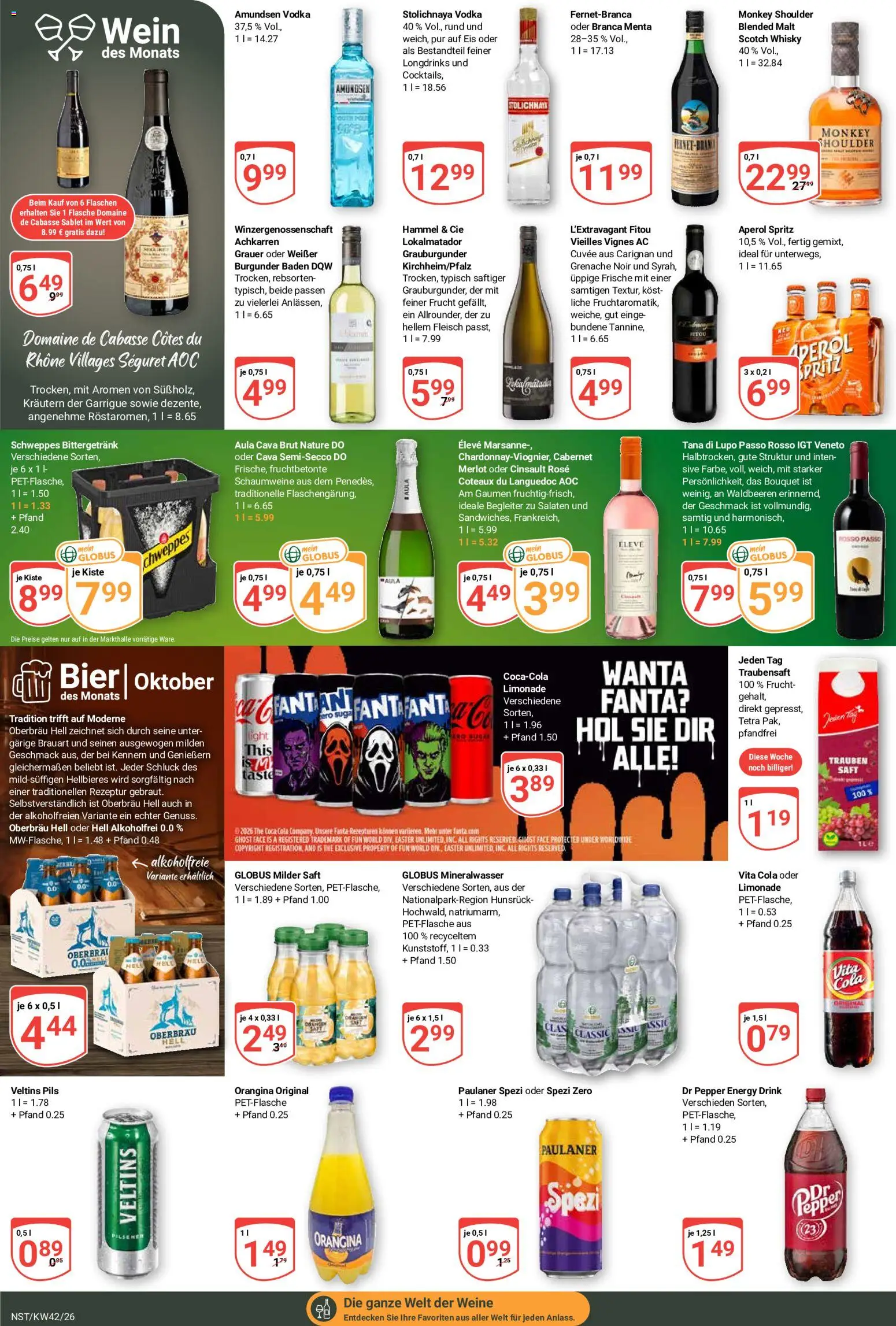 Globus Prospekt Neustadt a.d. Weinstraße – gültig ab 12.10.2026 | Seite: 18 | Produkte: Bier, Schweppes, Saft, Paulaner