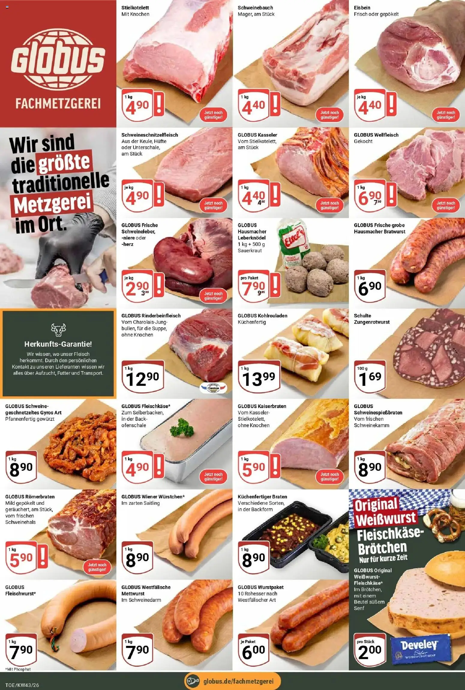 Globus Prospekt Tönisvorst (ab 19.10.2026) » Angebote online | Seite: 7 | Produkte: Schweinebauch, Bratwurst, Weißwurst, Gyros