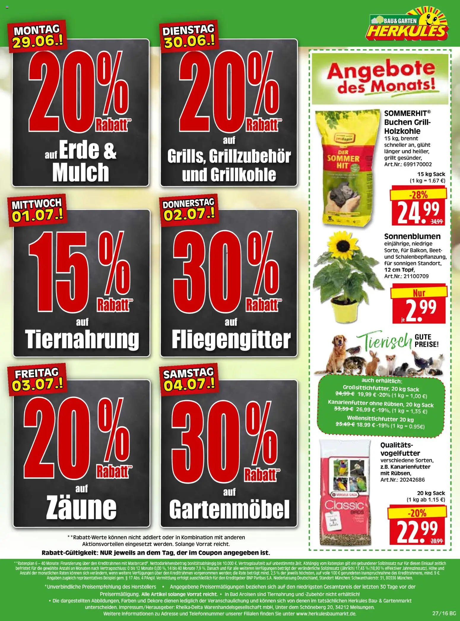 HERKULES Bau & Garten – gültig ab 29.06.2026 | Seite: 16 | Produkte: Grill, Gartenmöbel, Bad