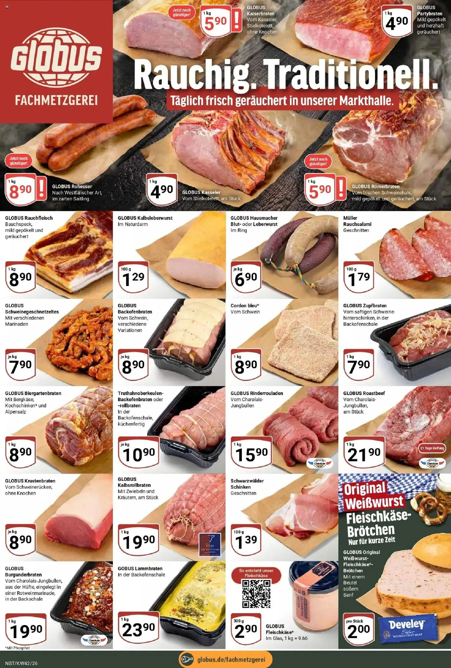 Globus Prospekt Neustadt (ab 12.10.2026) » Angebote online | Seite: 11 | Produkte: Rinderrouladen, Krustenbraten, Zwiebeln, Schinken