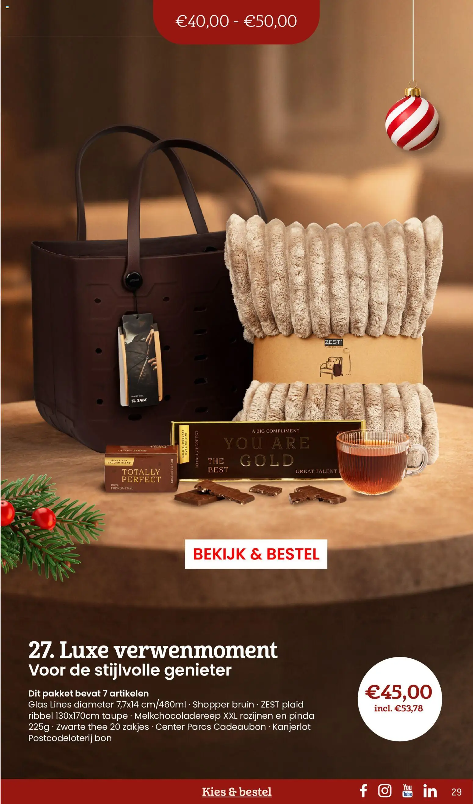 {H1} | Pagina: 29 | Producten: Cadeaubon, Rozijnen, Zwarte thee, Glas