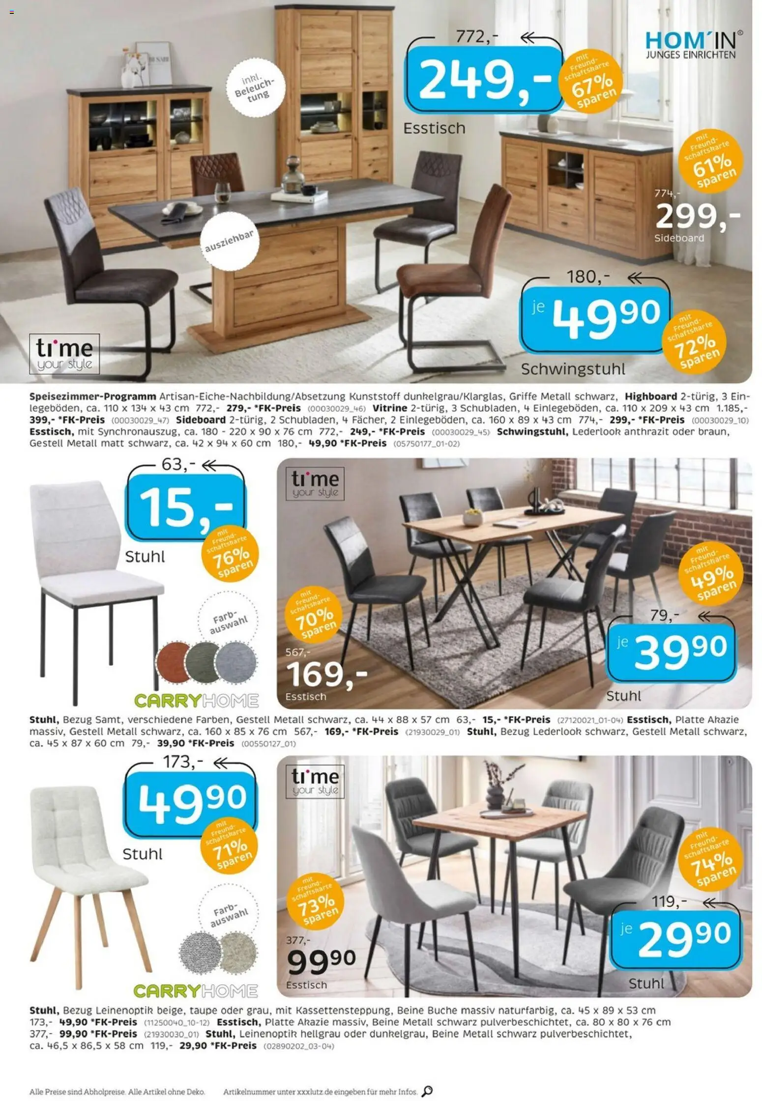 XXXLutz Junges Wohnen – gültig ab 29.08.2026 | Seite: 6 | Produkte: HIghboard, Esstisch, Vitrine, Stuhl