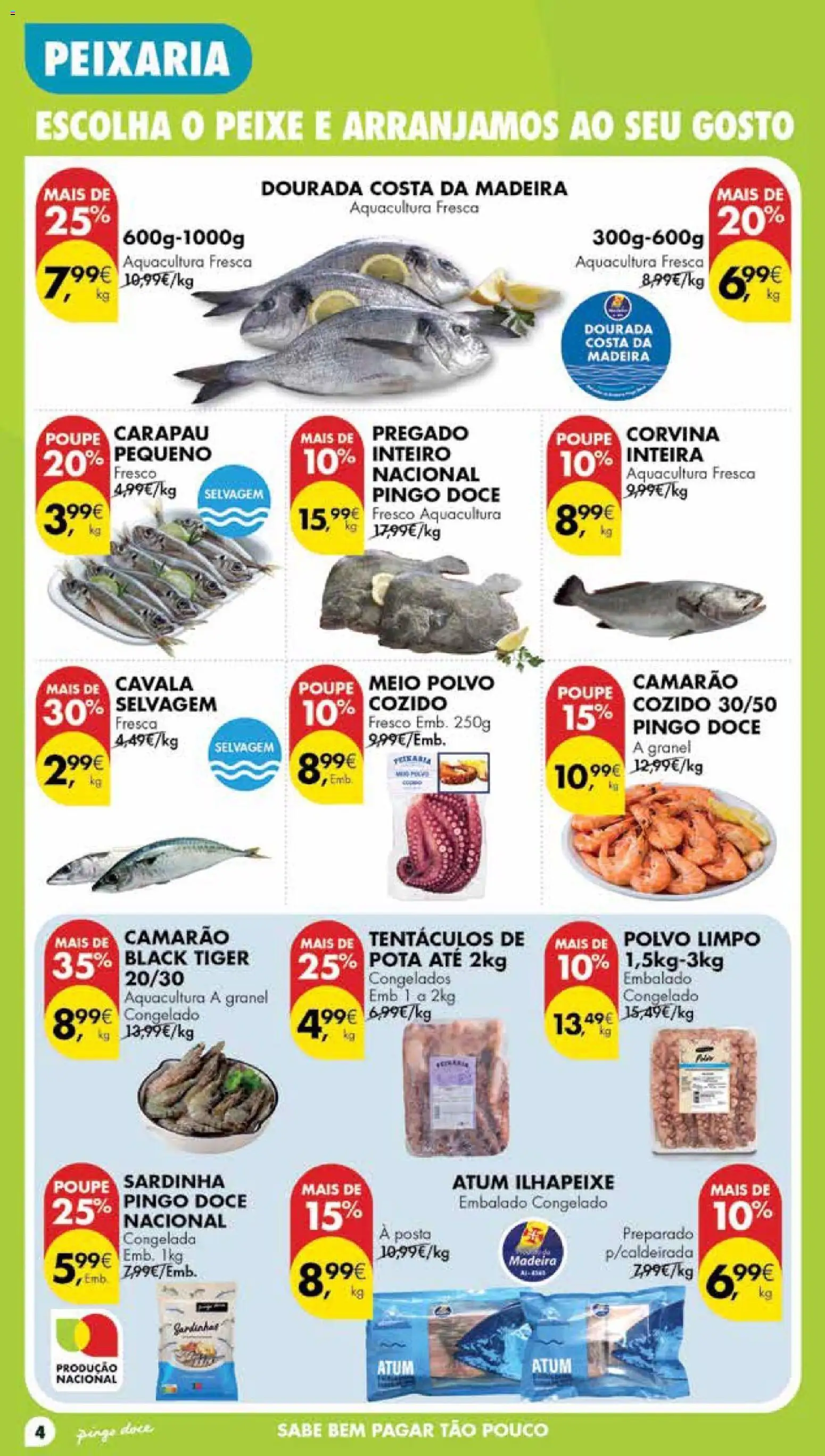Pingo Doce Poupe Esta Semana Madeira │ válido de 25/08/2026 | Página: 4 | Produtos: Atum, Cavala, Polvo, Peixe