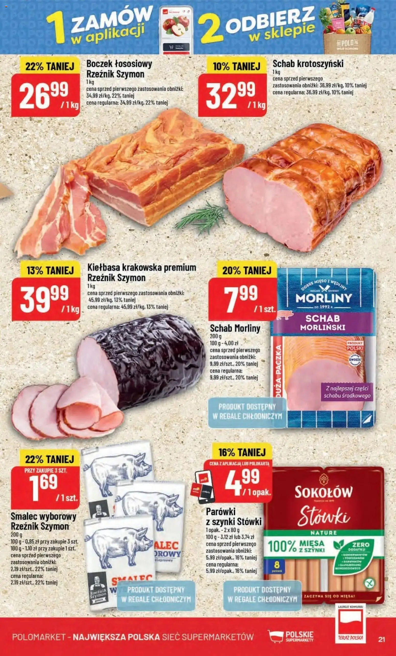 Nowa POLOmarket gazetka od jutra 02.09.2026 | Strona: 21 | Produkty: Kiełbasa, Schab, Smalec wyborowy, Wędliny