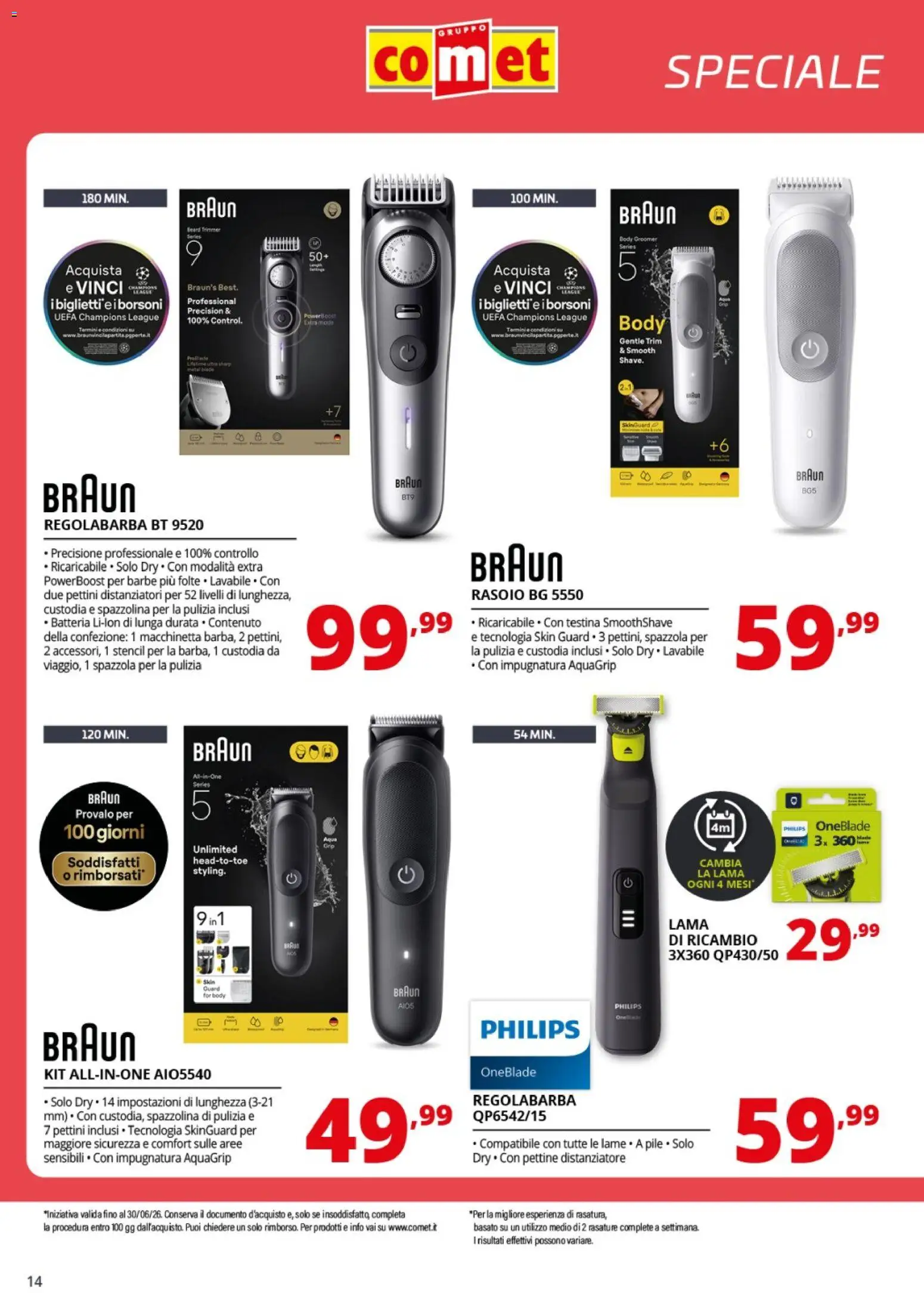 Volantino Comet del 08.05.2026 | Pagina: 14 | Prodotti: Pile, Pettine, Regolabarba, Batteria